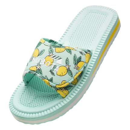 Kubota Femme Claquettes à Scratch Motif Fleurs Écru