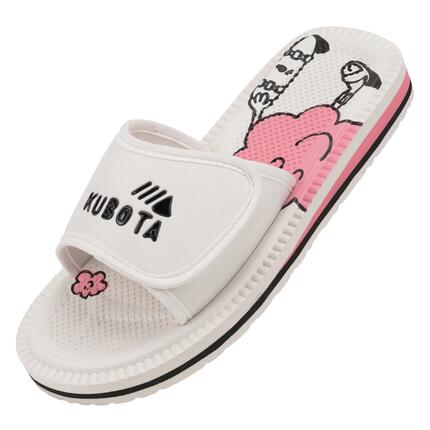 Kubota Femme Claquettes à Scratch Motif Fleurs Écru