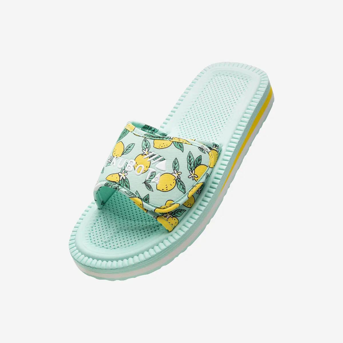 Kubota Femme Claquettes à Scratch Citrons Menthe 2/7