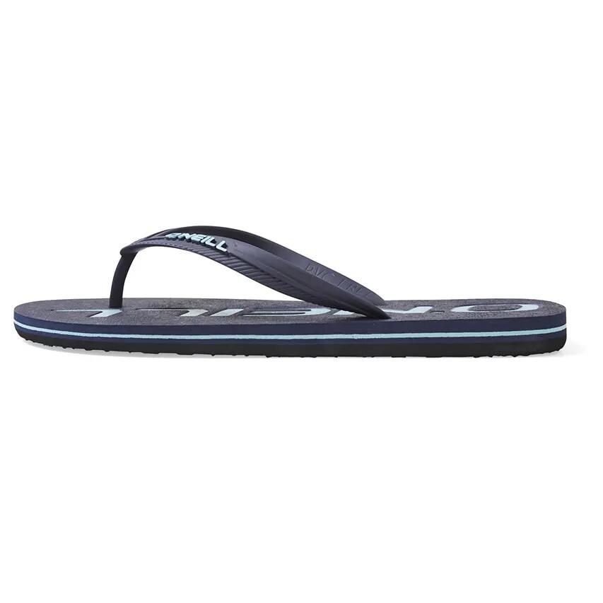Tongs - Beach - Homme - Confortables, Légères, Profile Logo - Noir/bleu marine 3/4