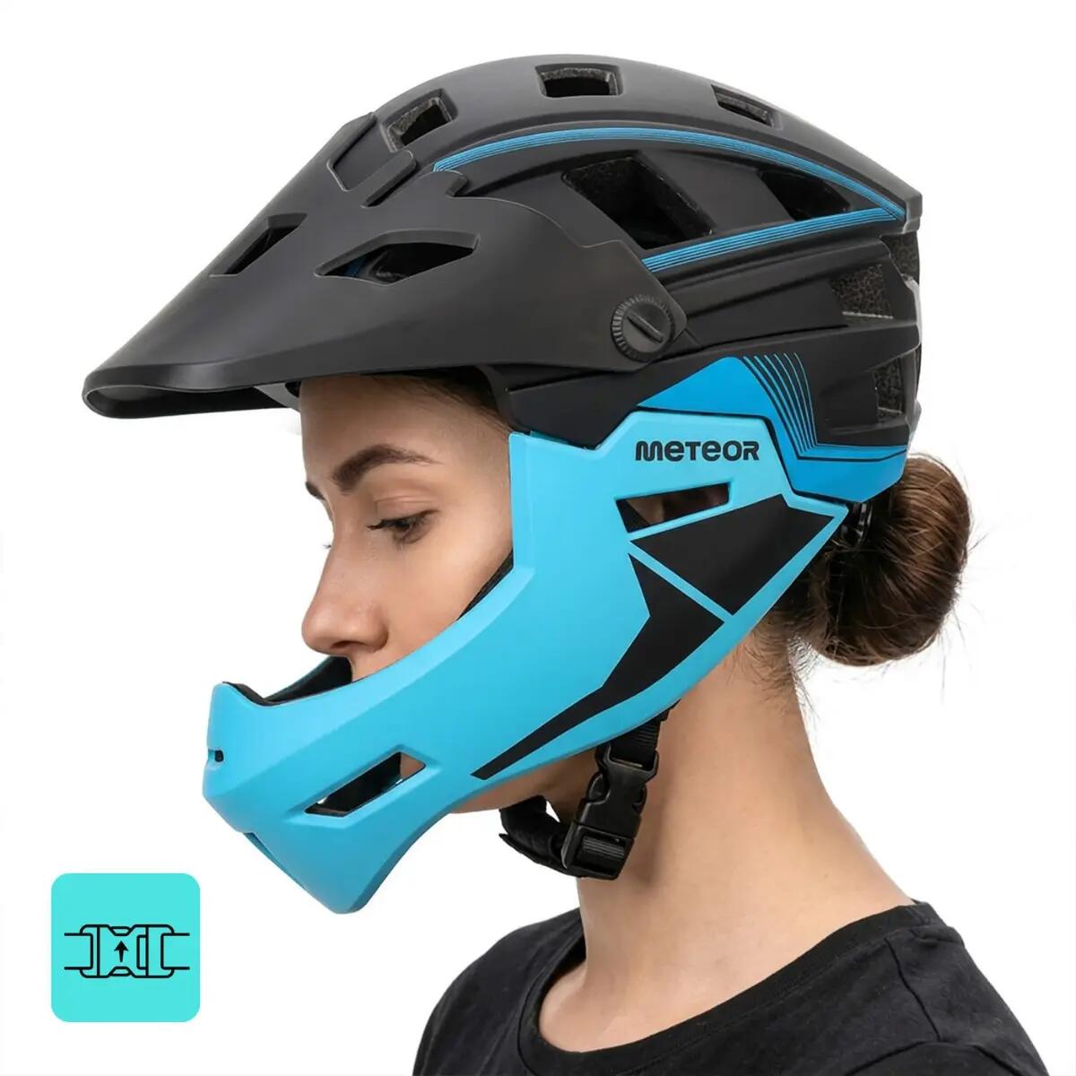 Kask Na Rower Rolki METEOR HYDRA Lekki Regulowany Black Blue 4/7