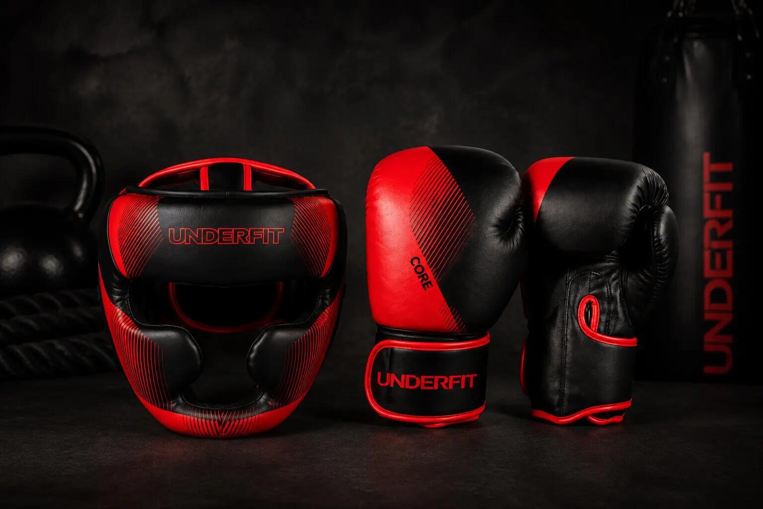 Rękawice bokserskie UNDERFIT Core czerwone 14 oz 7/10
