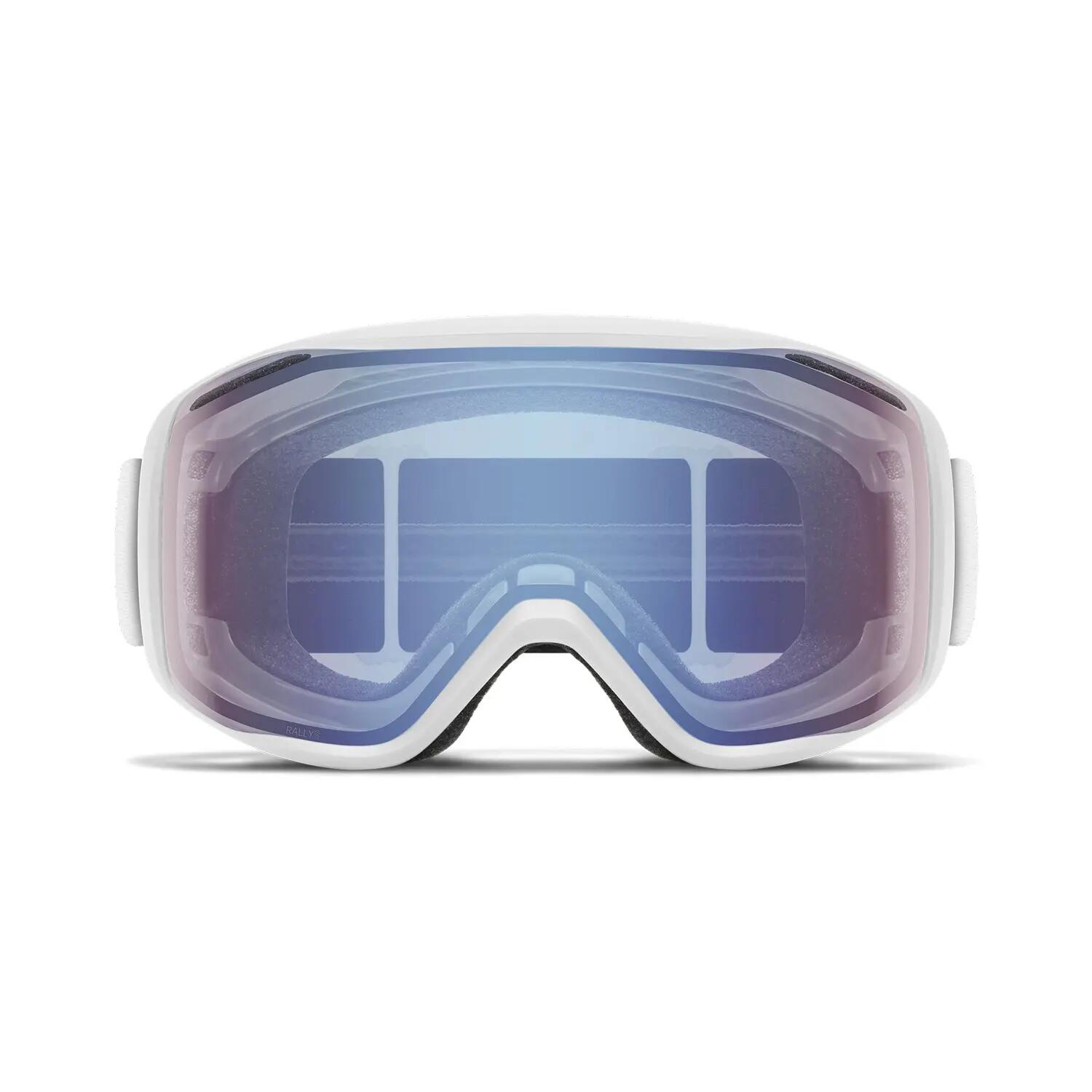 Máscara de esquí Rally White Photochromic Blue Sensor Mirror Cat 1 a 2 Hombre 3/4