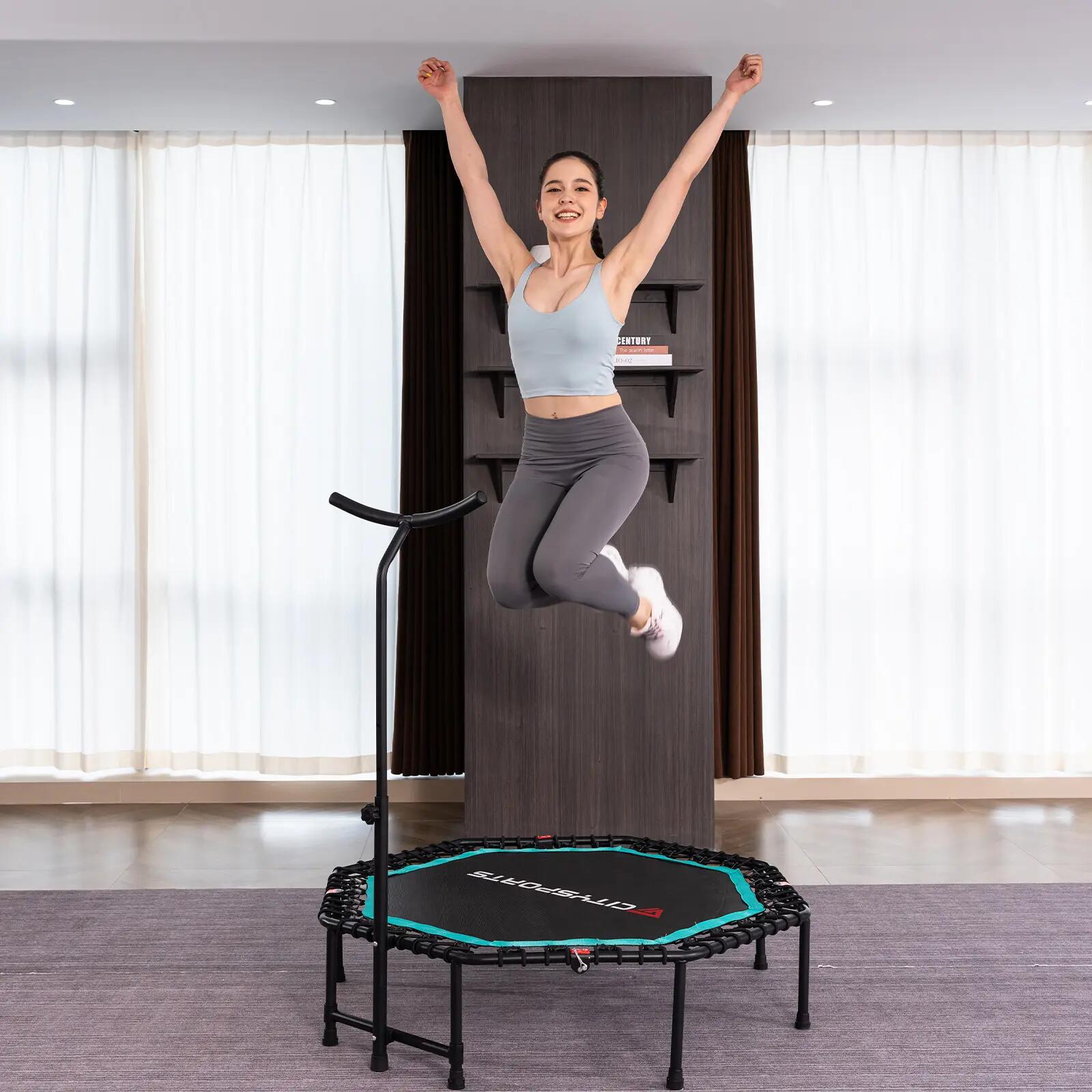Trampolina fitness ośmiokątna, stabilna, z regulowanym uchwytem 8/8