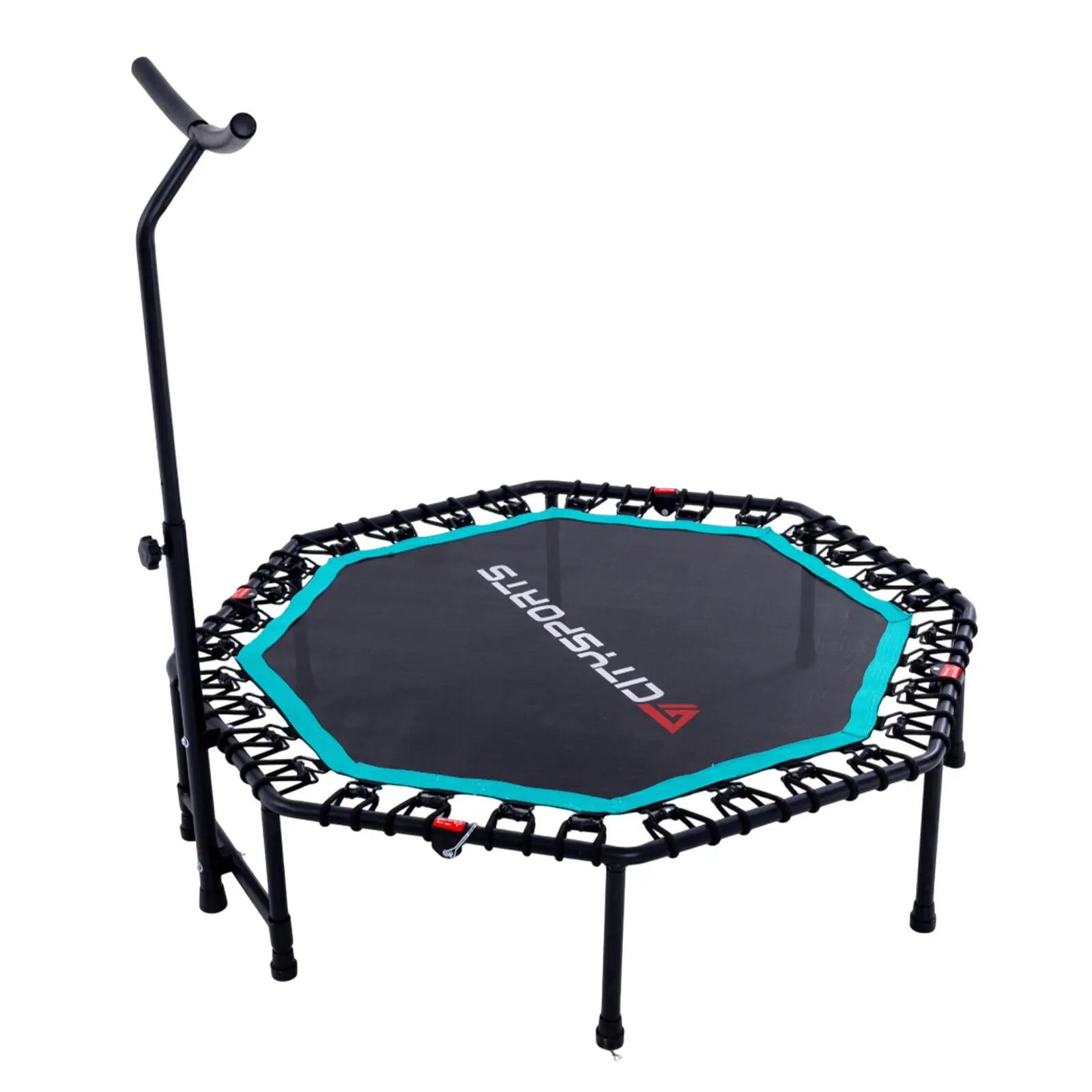 Trampolina fitness ośmiokątna, stabilna, z regulowanym uchwytem 5/8