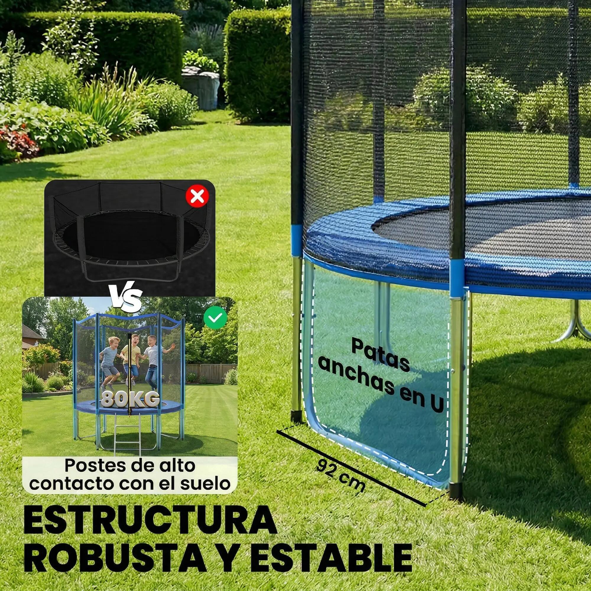 Trampoline d'extérieur Ø183 cm pour enfants avec filet de sécurité, échelle et c 6/9