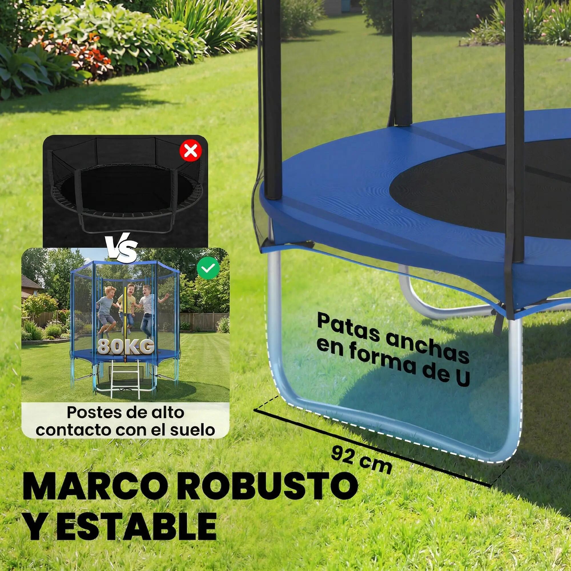 Trampoline d'extérieur Ø183 cm pour enfants de 6 ans et plus et adultes, avec fi 6/9