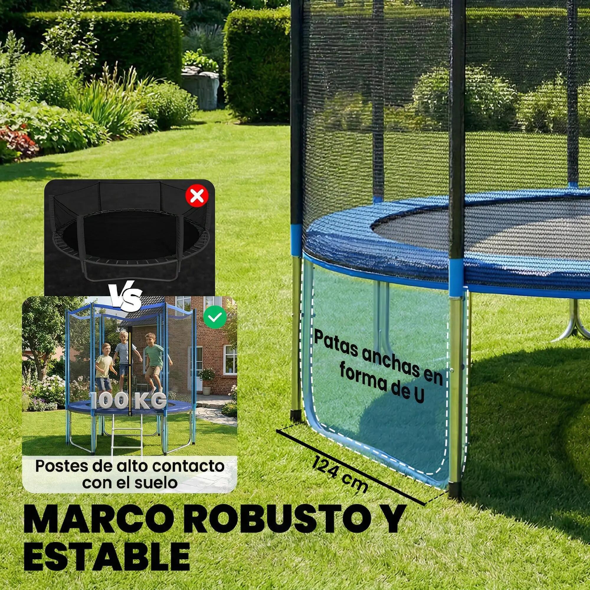 Trampoline d'extérieur Ø244 cm pour enfants avec filet de sécurité, échelle et c 6/9