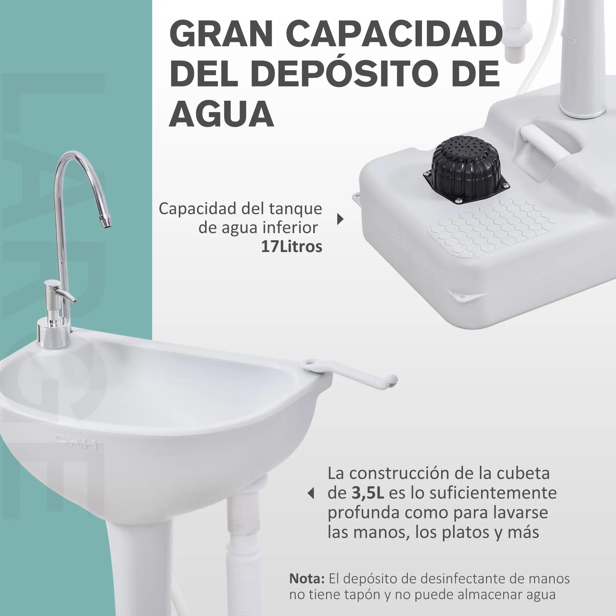 Station de lavage - camping - unisexe - portable, mobile, 17 L - gris clair 6/6