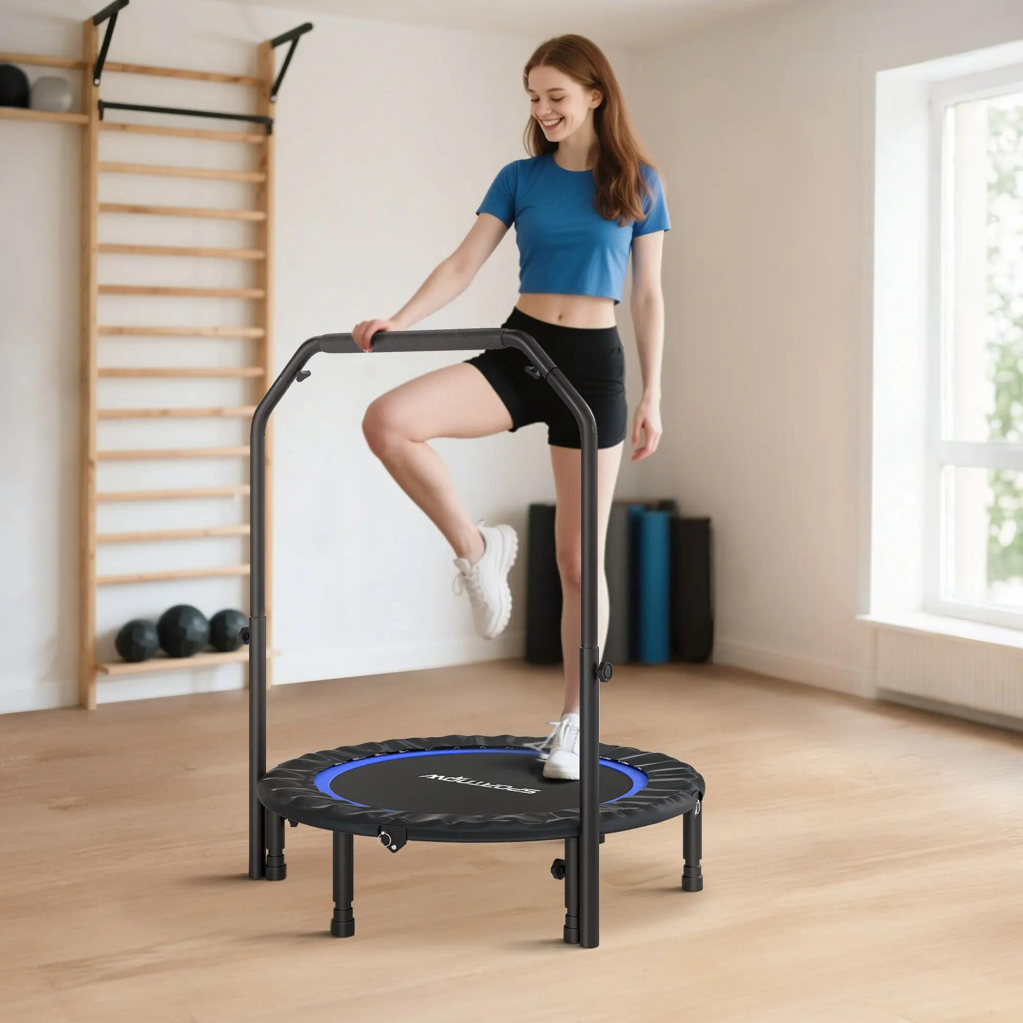 Trampoline pliable Ø102 cm avec poignée réglable, cadre en acier pour le renforc 3/9