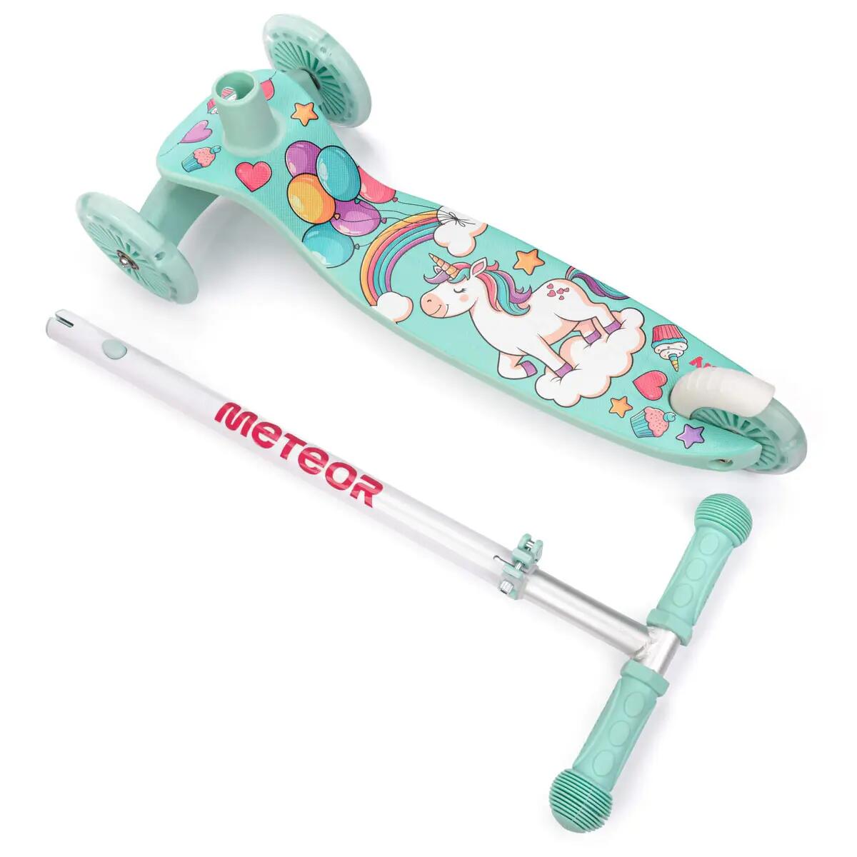 Hulajnoga trójkołowa Meteor Funny Mint LED 3/6