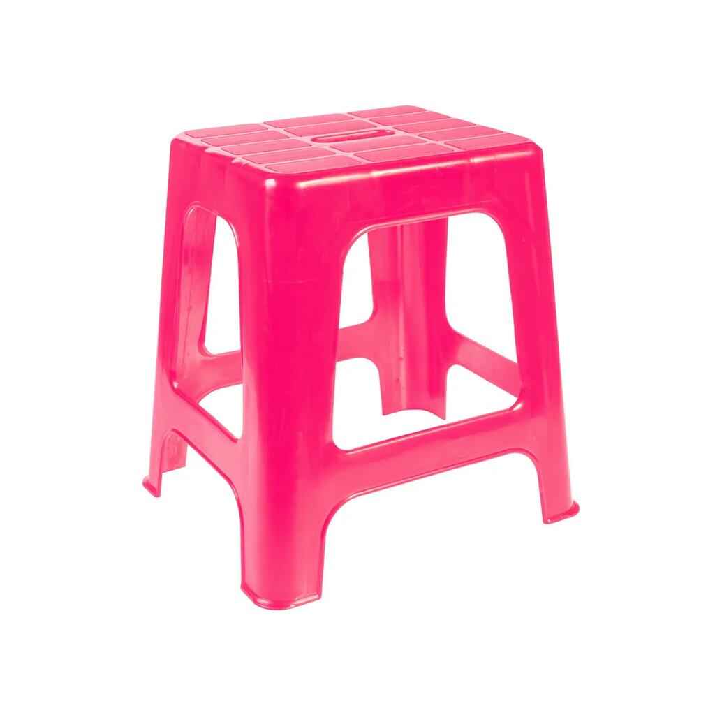 Plastic stool v-plast black-hot pink