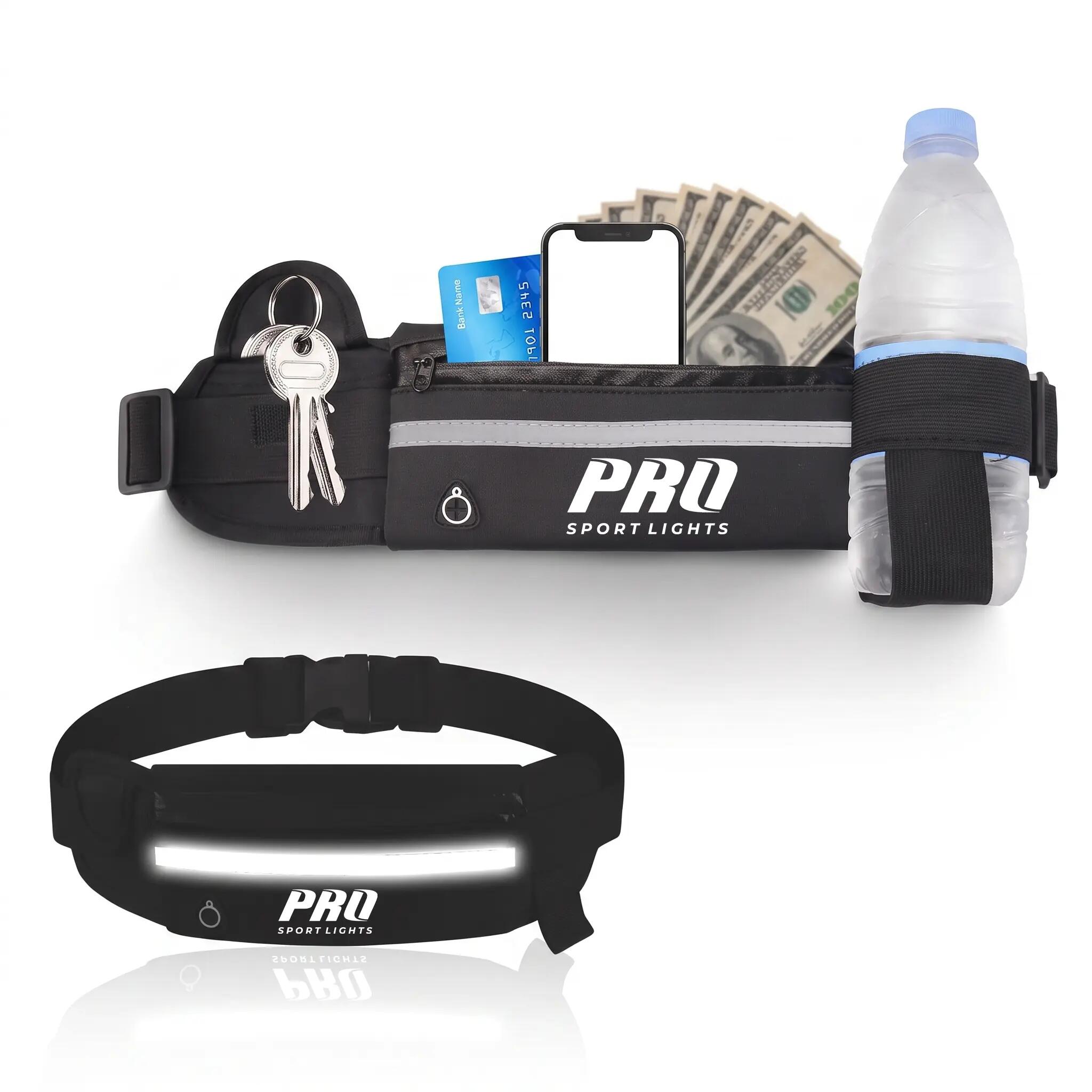 Cinto para correr com suporte para telemóvel Cinto ajustável e refletor 4/8