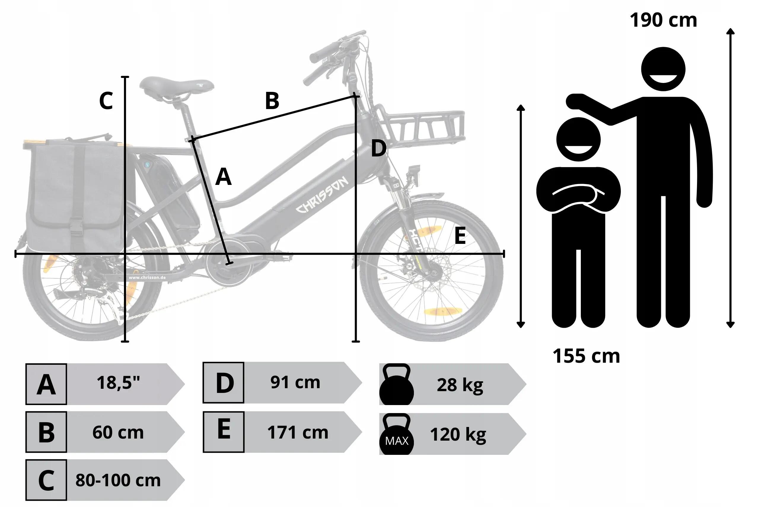 Rower elektryczny cargo 20" eCargo, 8 biegów 3/15