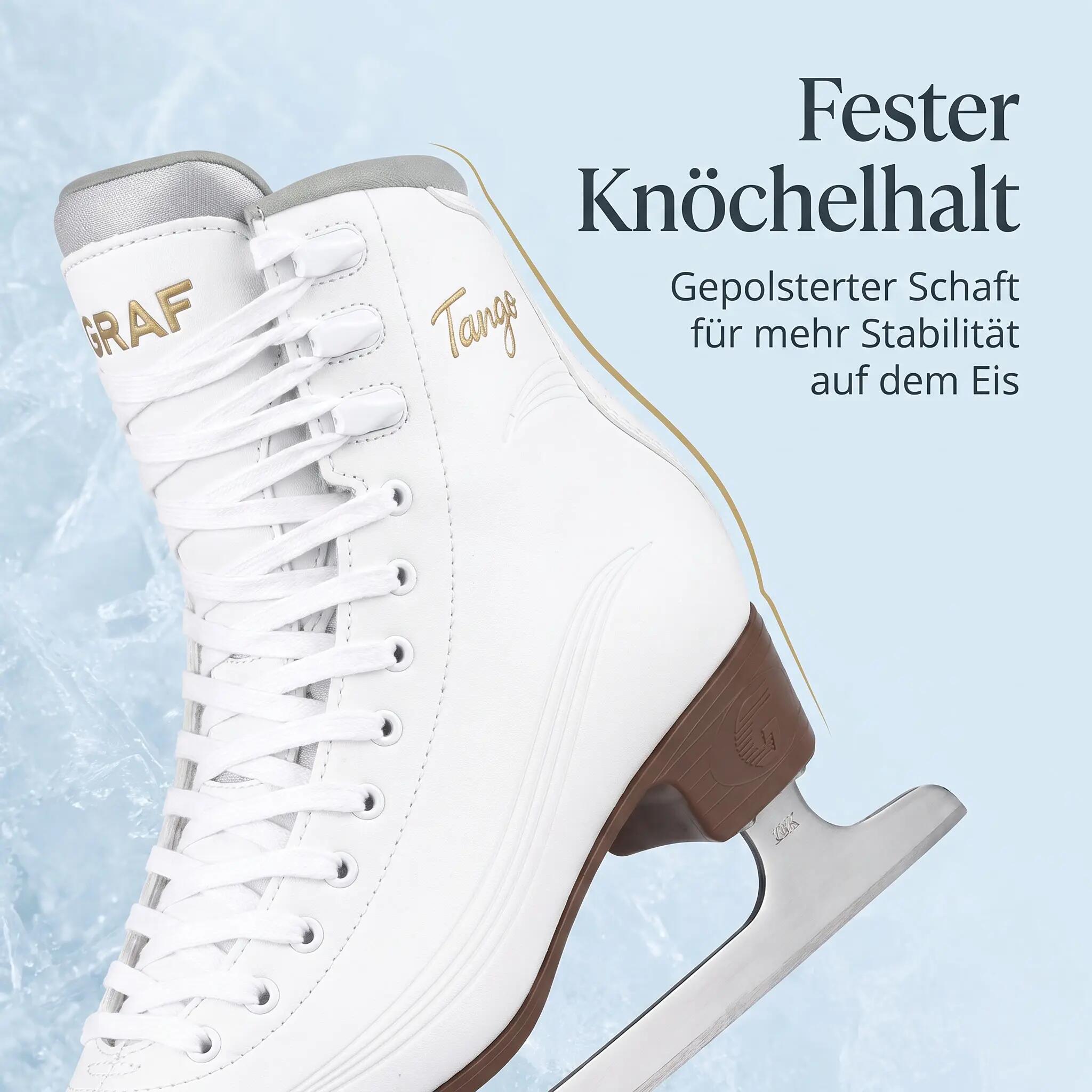 GRAF Tango V3 Damen Eiskunstlauf Schlittschuh Weiß Edelstahlkufe 38 2/7