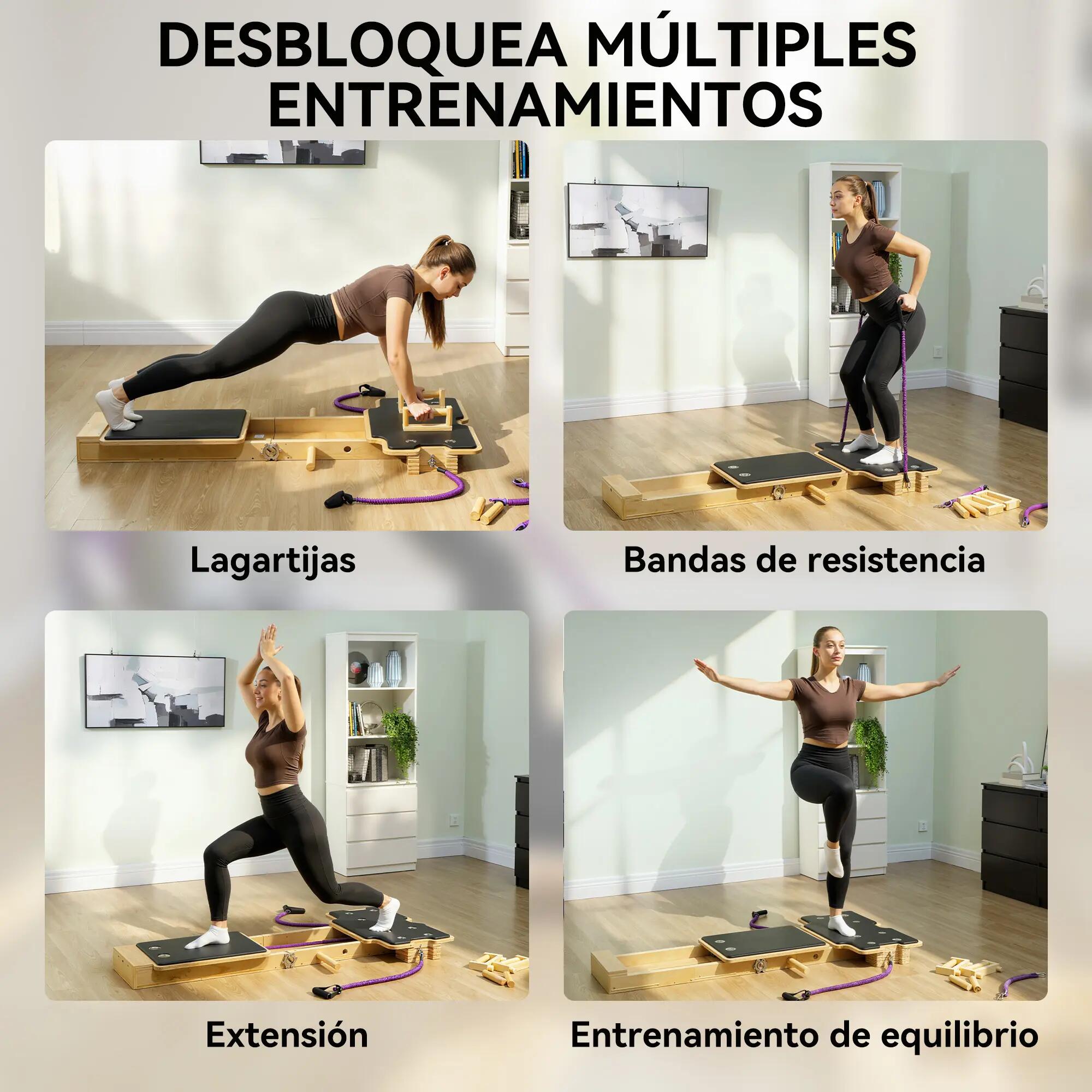 Planche reformer - pilates - unisexe - réglable - vert clair 6/6