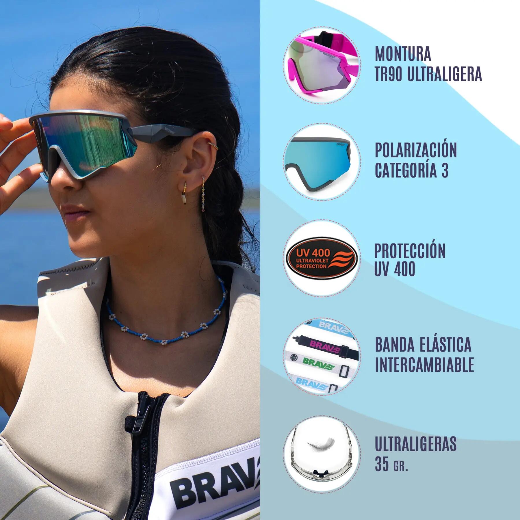 Gafas deportivas BRAVE RIFT Pure Light polarizadas UV400 Cat. 3 5/7