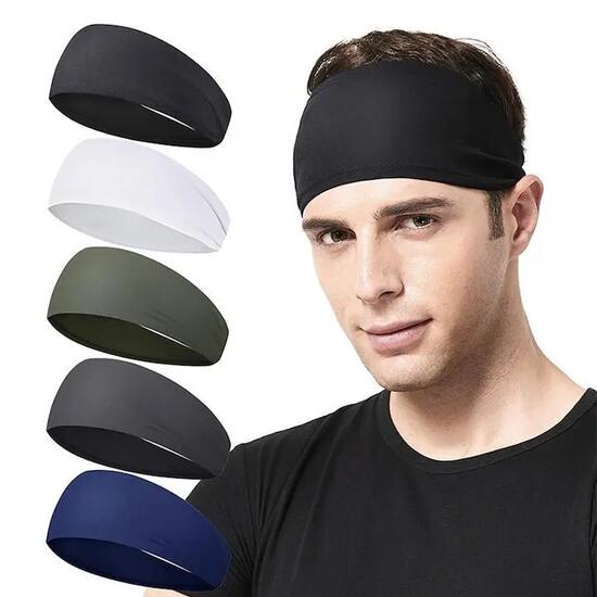 Lot de 5 bandeaux de sport pour homme, JeiibrZui, polyester, 13,5 x 25 cm, multi