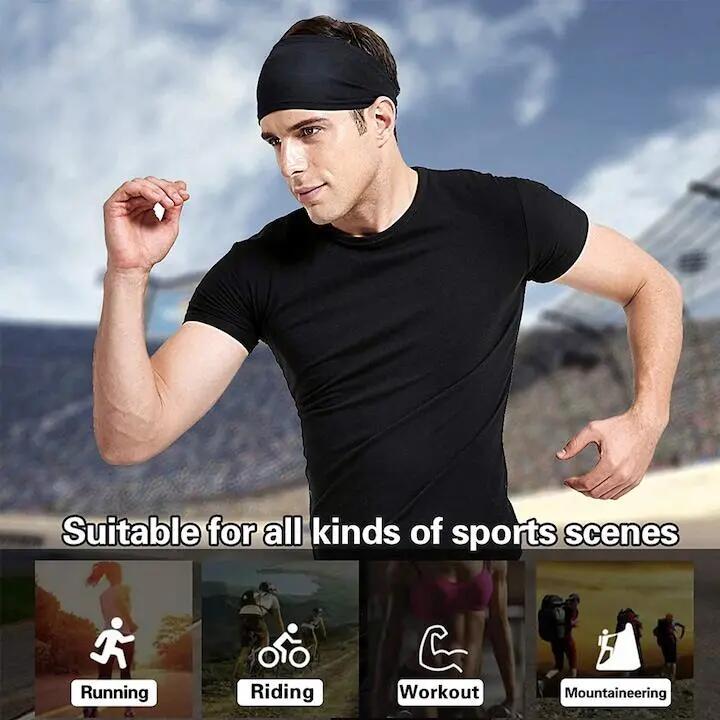 Lot de 5 bandeaux de sport pour homme, JeiibrZui, polyester, 13,5 x 25 cm, multi 6/6