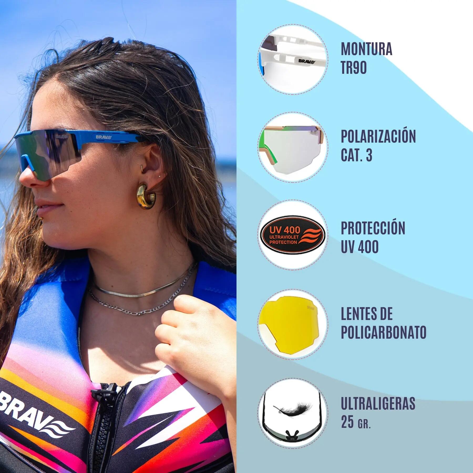 Gafas deportivas BRAVE ACTIVE Neon Wave polarizadas UV400 4/6
