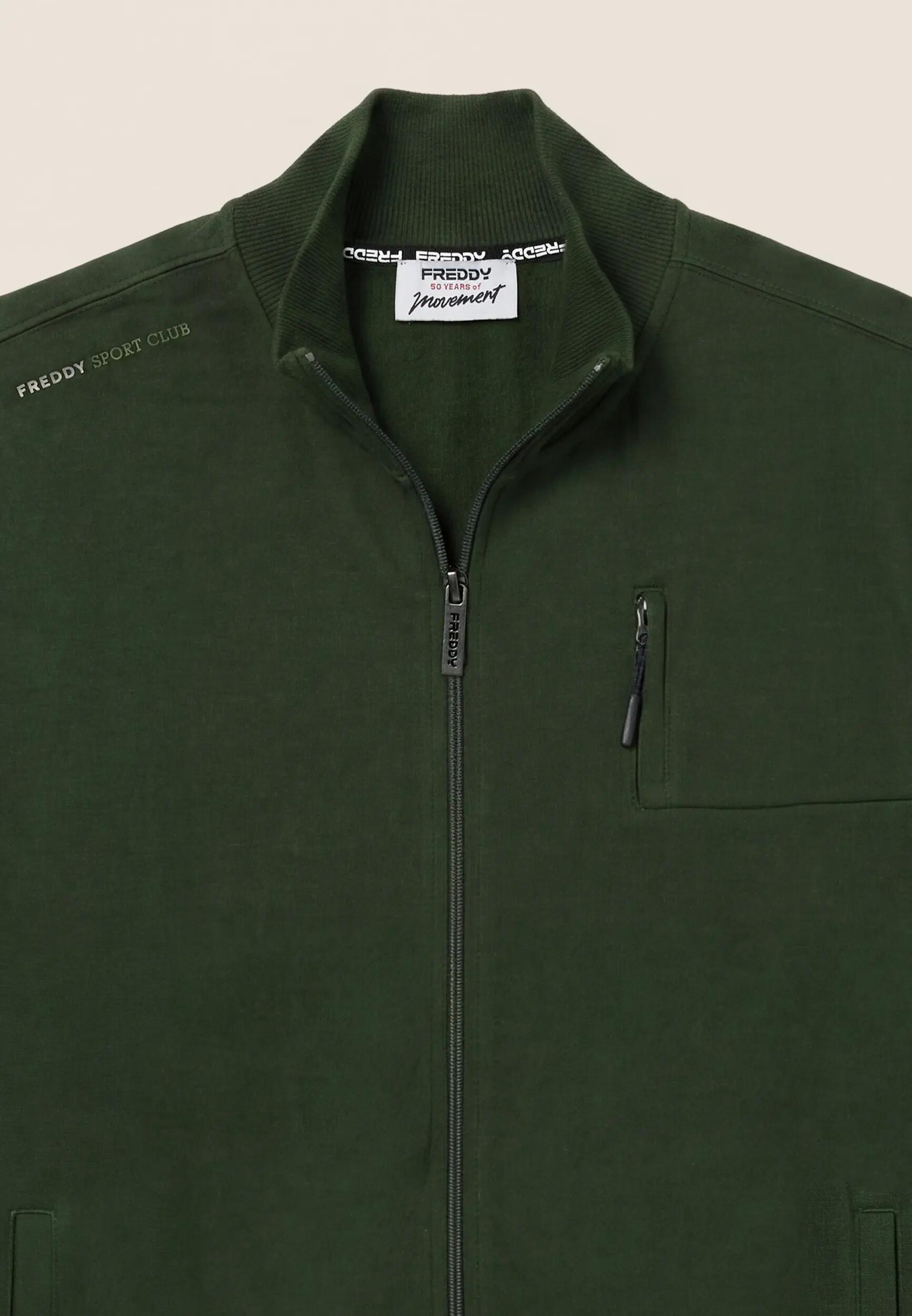 Felpa da Uomo con Collo Alto in Costina e Full Zip 3/3