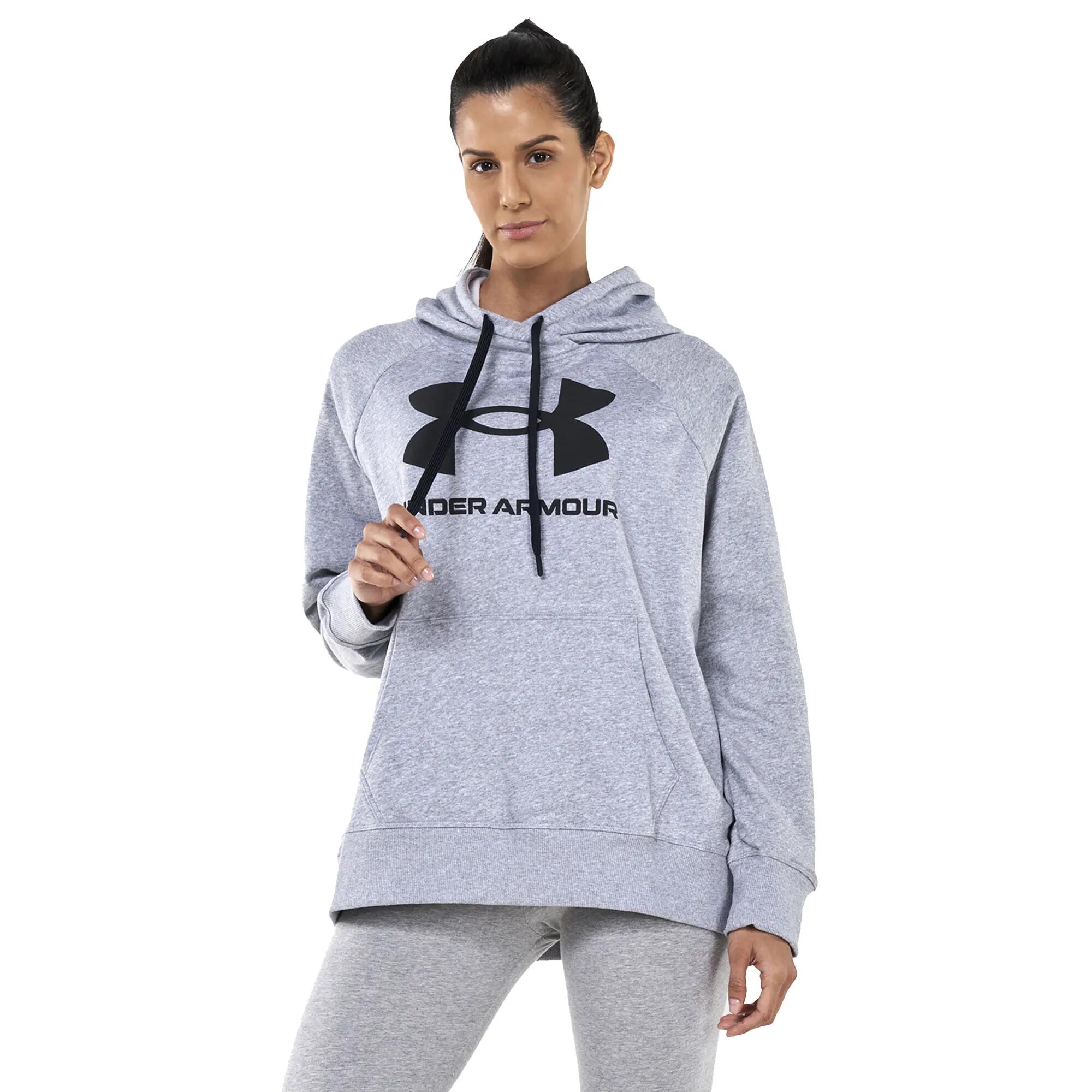 Felpa Con Cappuccio Donna Under Armour Rival Grigio 2/5
