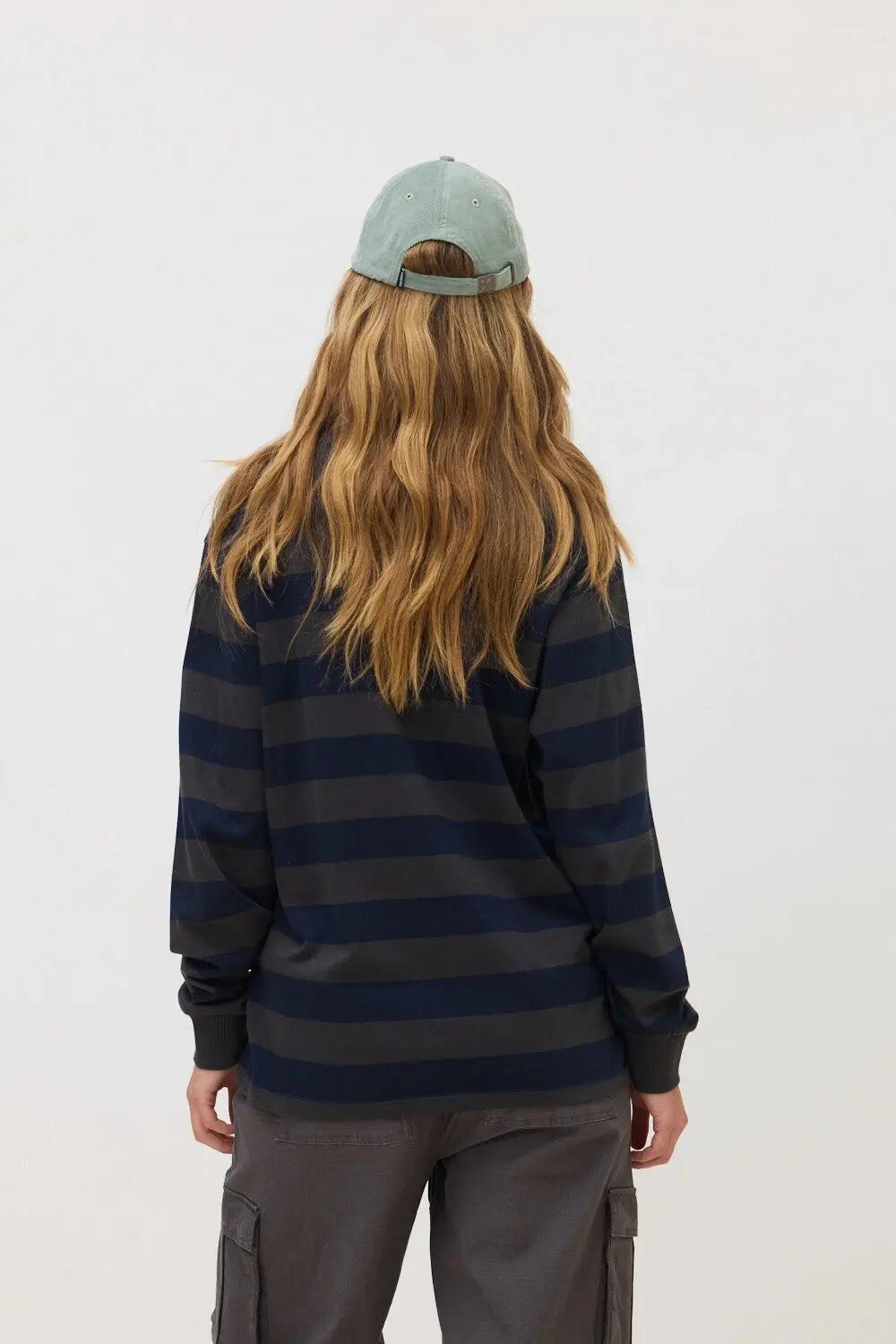 Camiseta de Manga Larga Blue Banana de 100% Algodón Orgánico Stripes Antracita 5/7