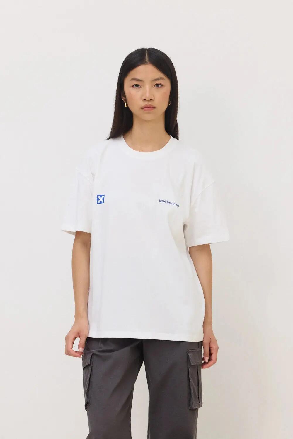 Camiseta Blue Banana de 100% Algodón Orgánico Core Blanca 4/7