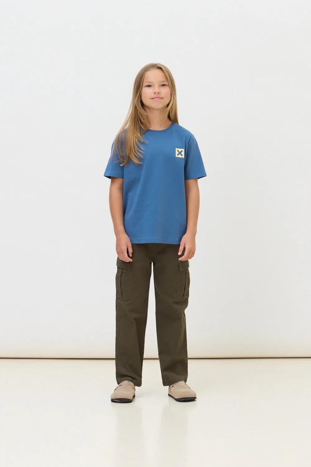 Camiseta Kids Blue Banana de 100% Algodón Orgánico Nature Indigo Blue 3/4