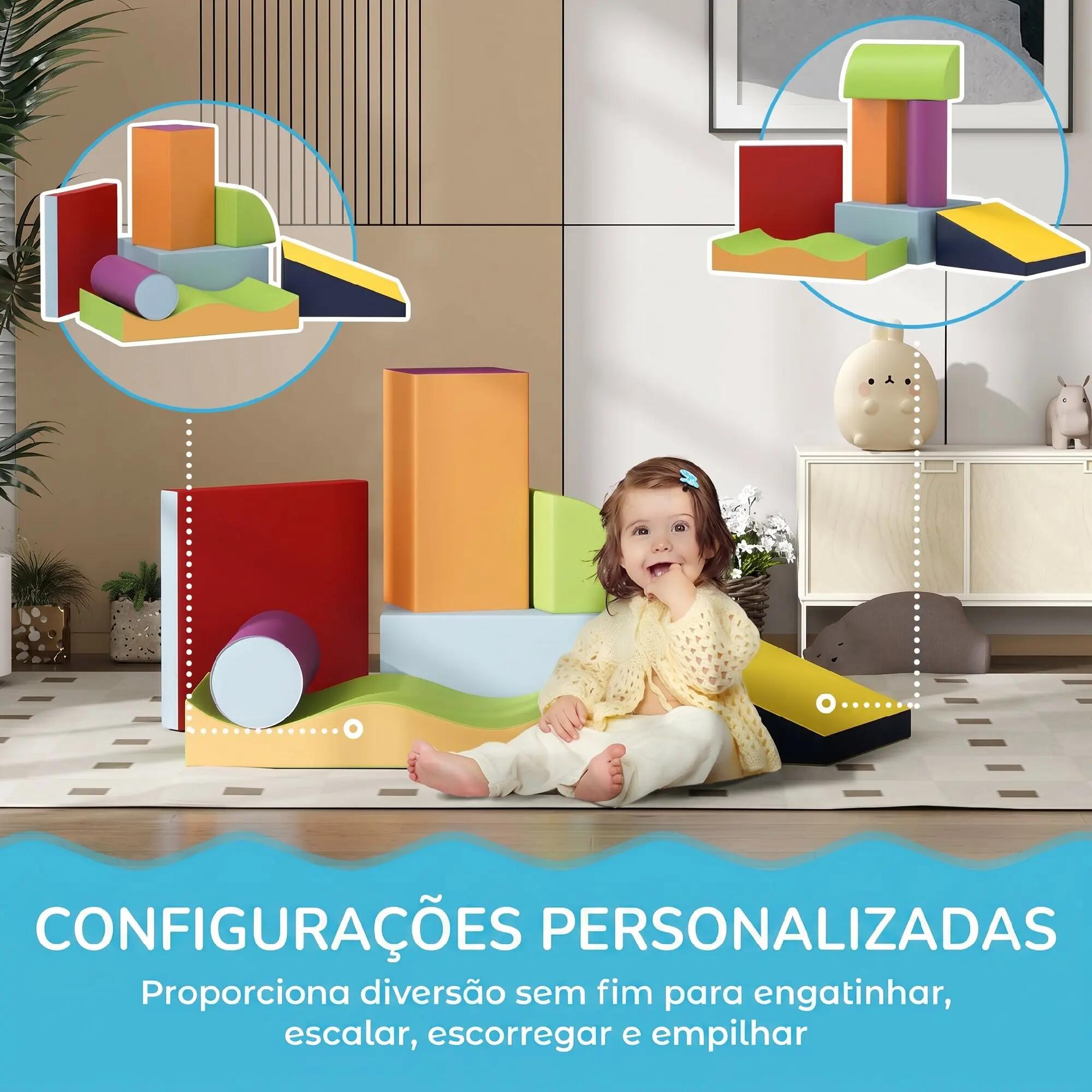 Blocos de espuma 60x40x11 cm multicolor HOMCOM 5/8