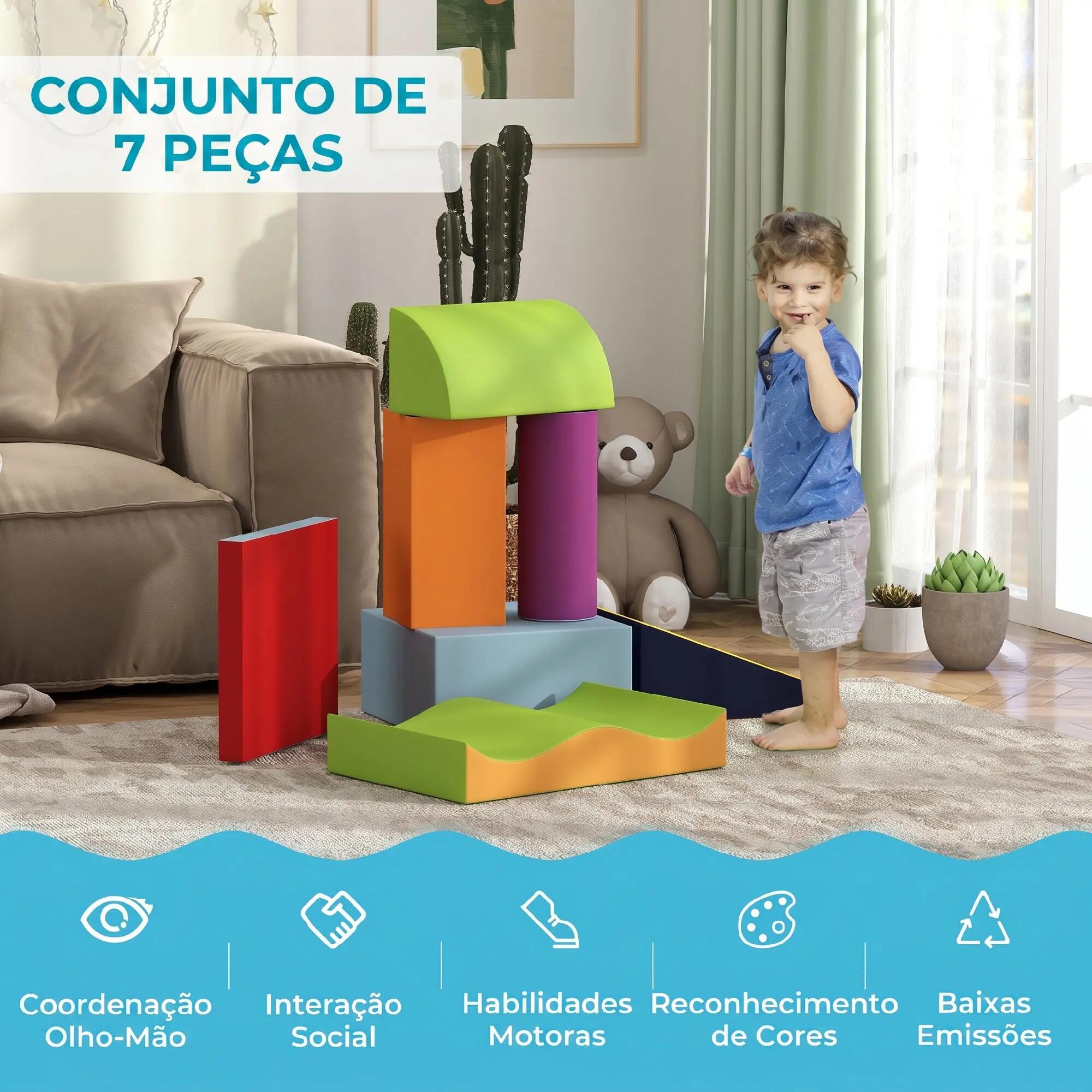 Blocos de espuma 60x40x11 cm multicolor HOMCOM 4/8