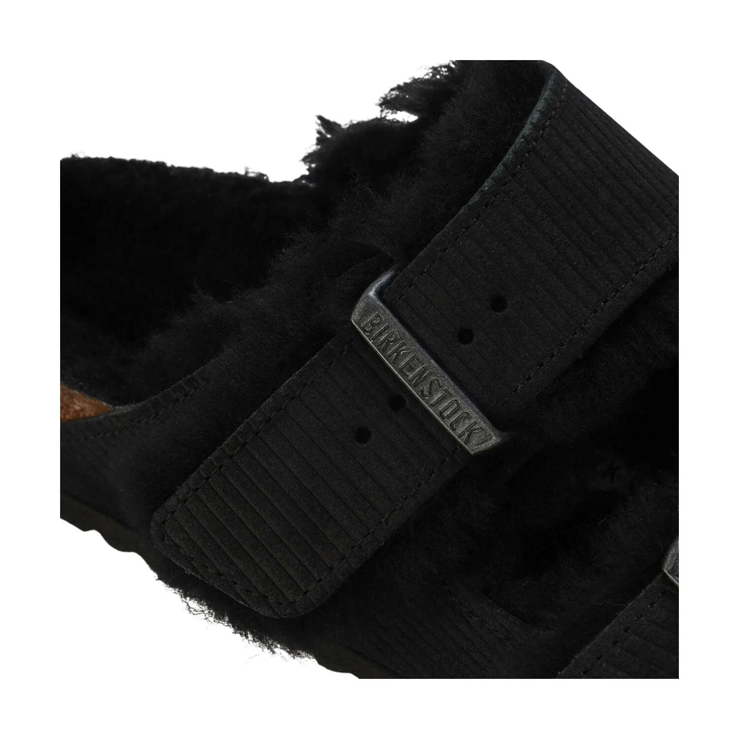 Womens/Ladies Arizona Teddy Bear Flat Sandals (Black) 4/4