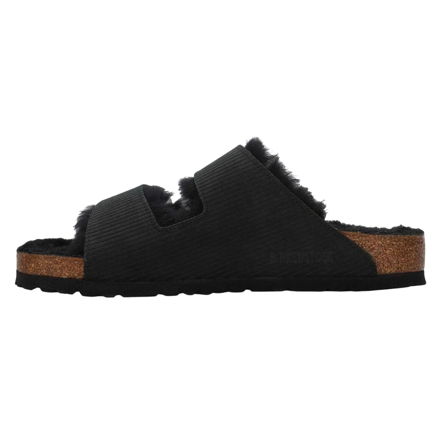 Womens/Ladies Arizona Teddy Bear Flat Sandals (Black) 2/4