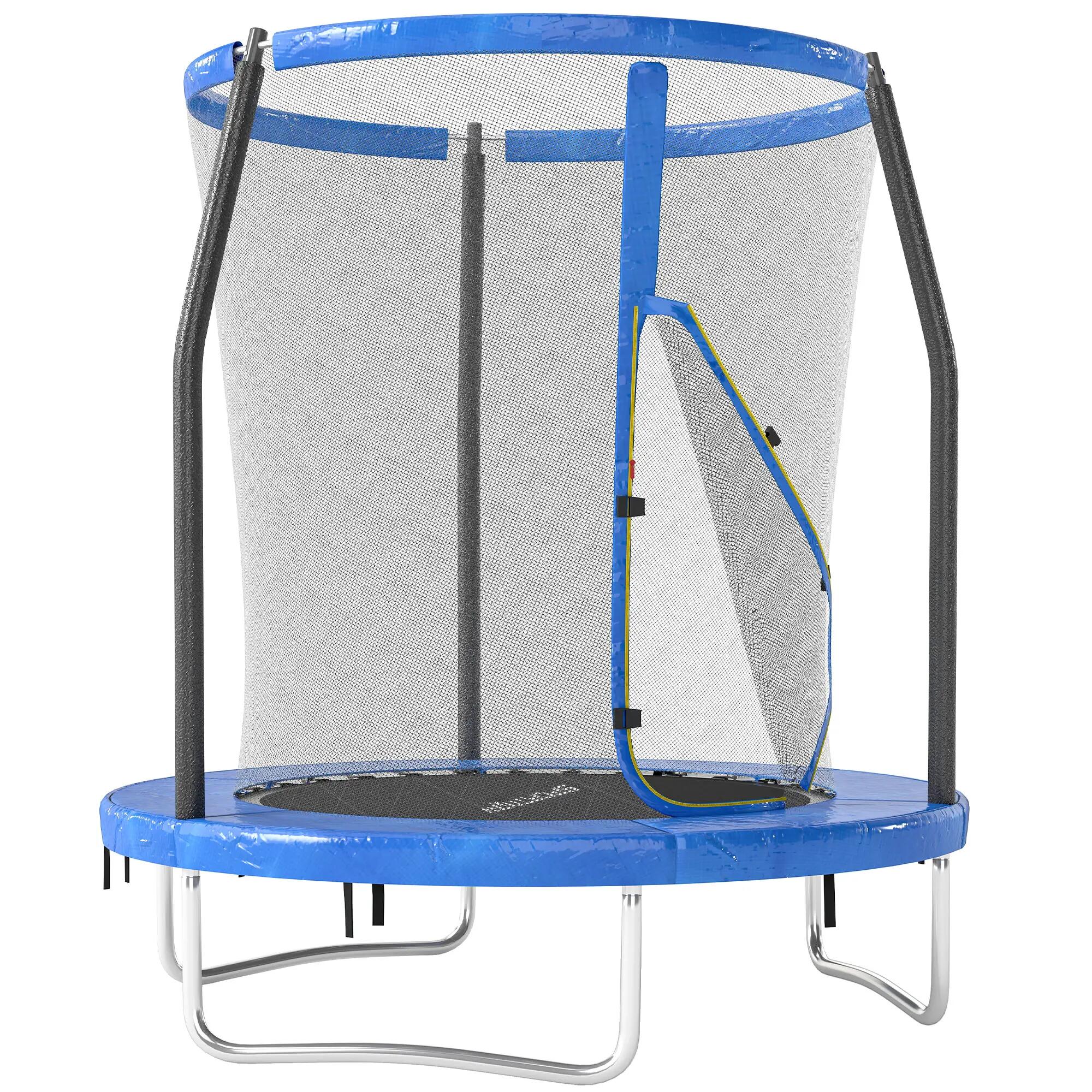 Trampoline pour enfants avec filet de sécurité Ø183x200 cm Bleu 1/9