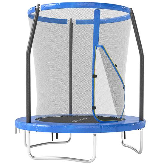 Trampoline pour enfants avec filet de sécurité Ø183x200 cm Bleu