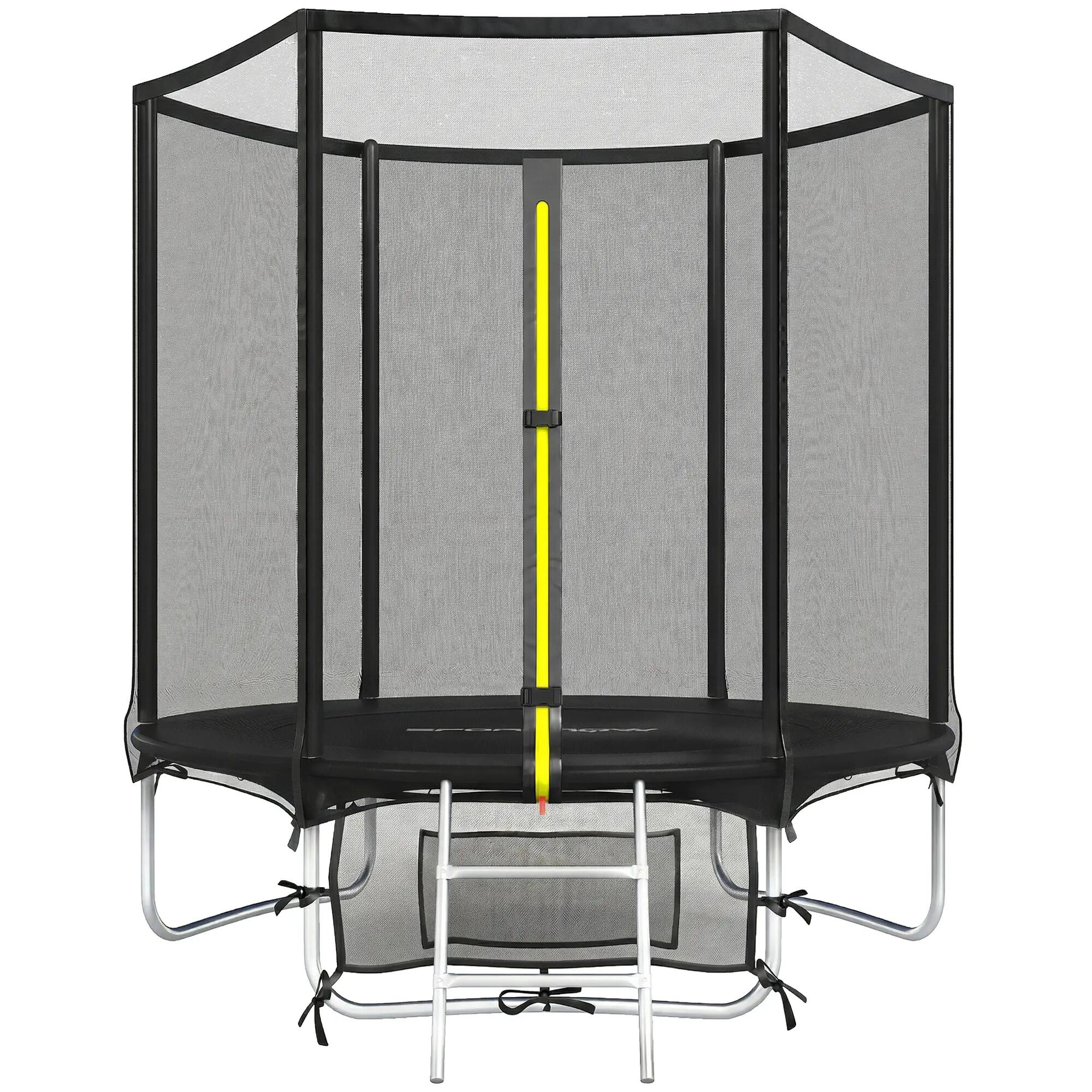 Trampoline d'extérieur Ø183 cm pour enfants et adultes dès 6 ans, avec filet de 1/9