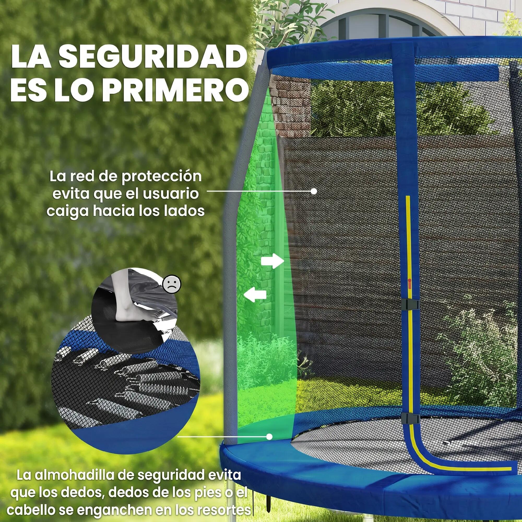 Trampoline pour enfants avec filet de sécurité Ø183x200 cm Bleu 6/9