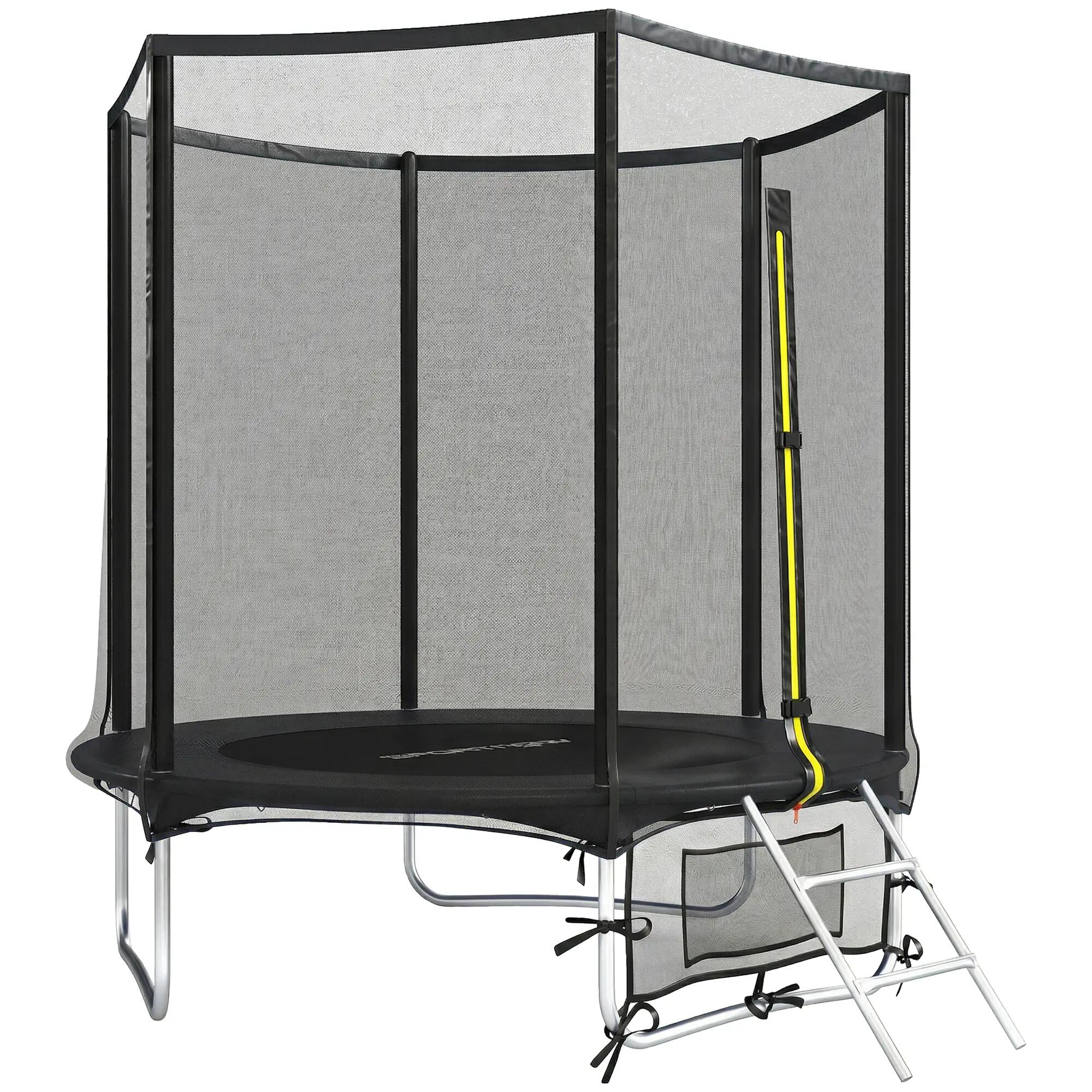 Trampoline d'extérieur Ø183 cm pour enfants et adultes dès 6 ans, avec filet de 2/9