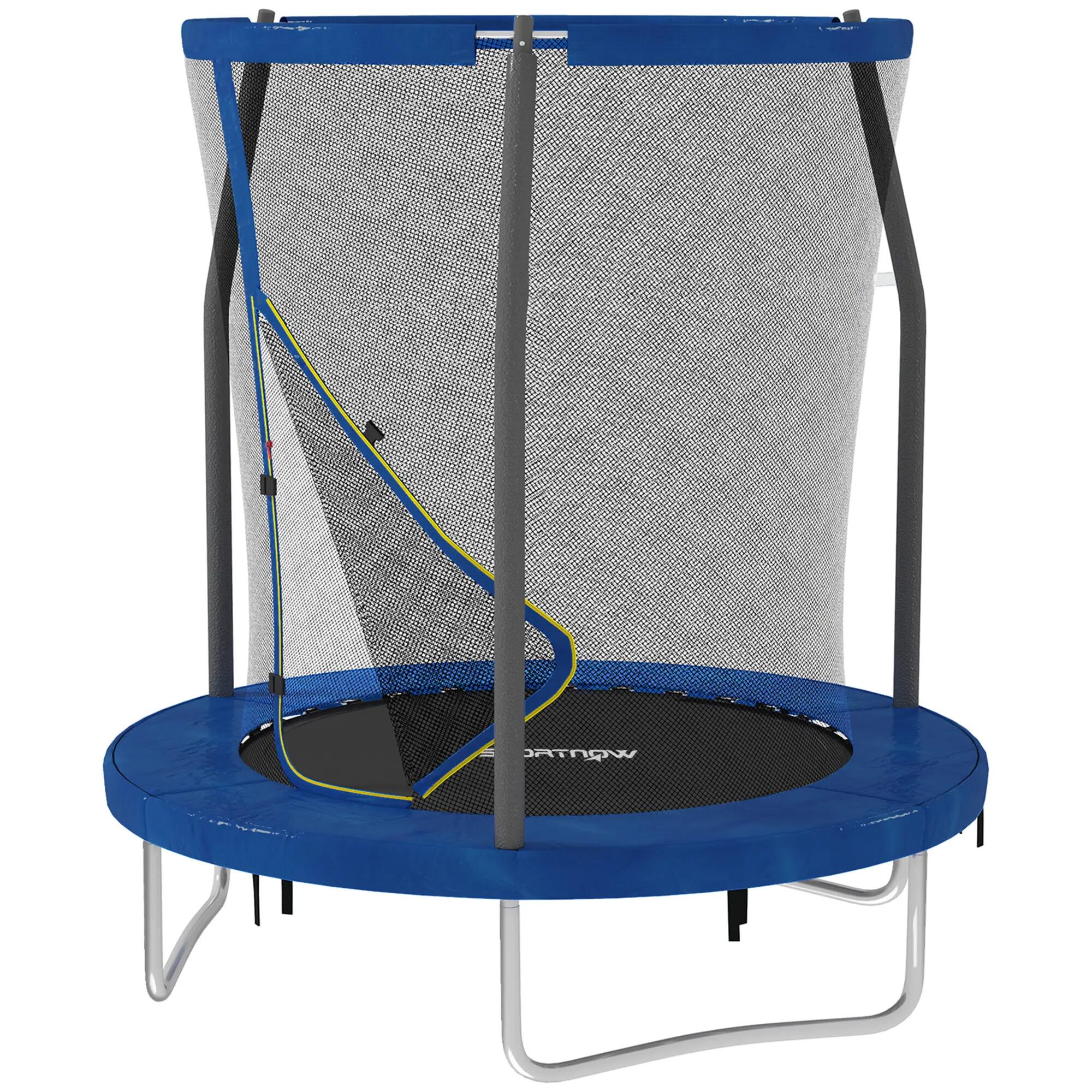 Trampoline pour enfants avec filet de sécurité Ø183x200 cm Bleu 2/9