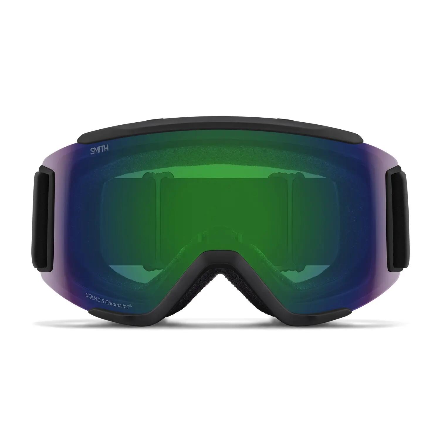 Masque Ski Squad S Black Chromapop Everyday Green Mirror Cat 2 + Cat 0 Homme 3/4