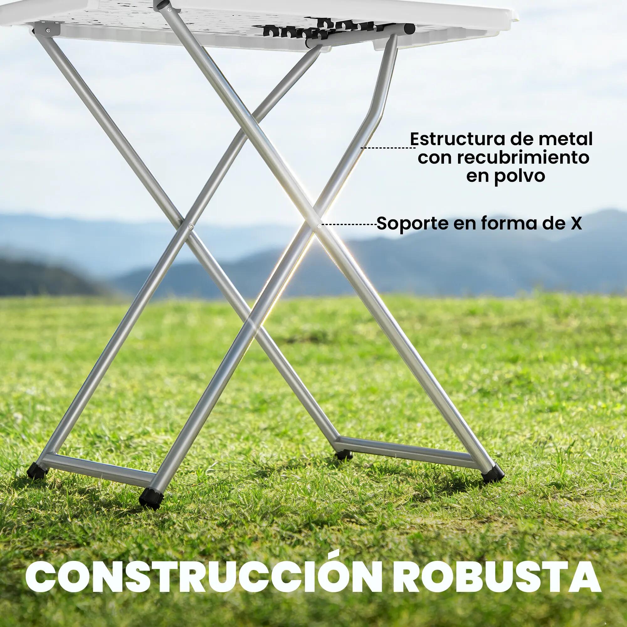 Table de camping pliante et portable avec 5 niveaux de hauteur réglables 6/9