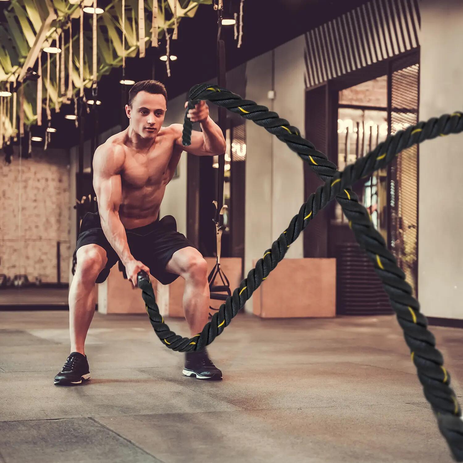 Corde de combat - Fitness - Unisexe - 9 m, Ø38 mm - Noir 4/6