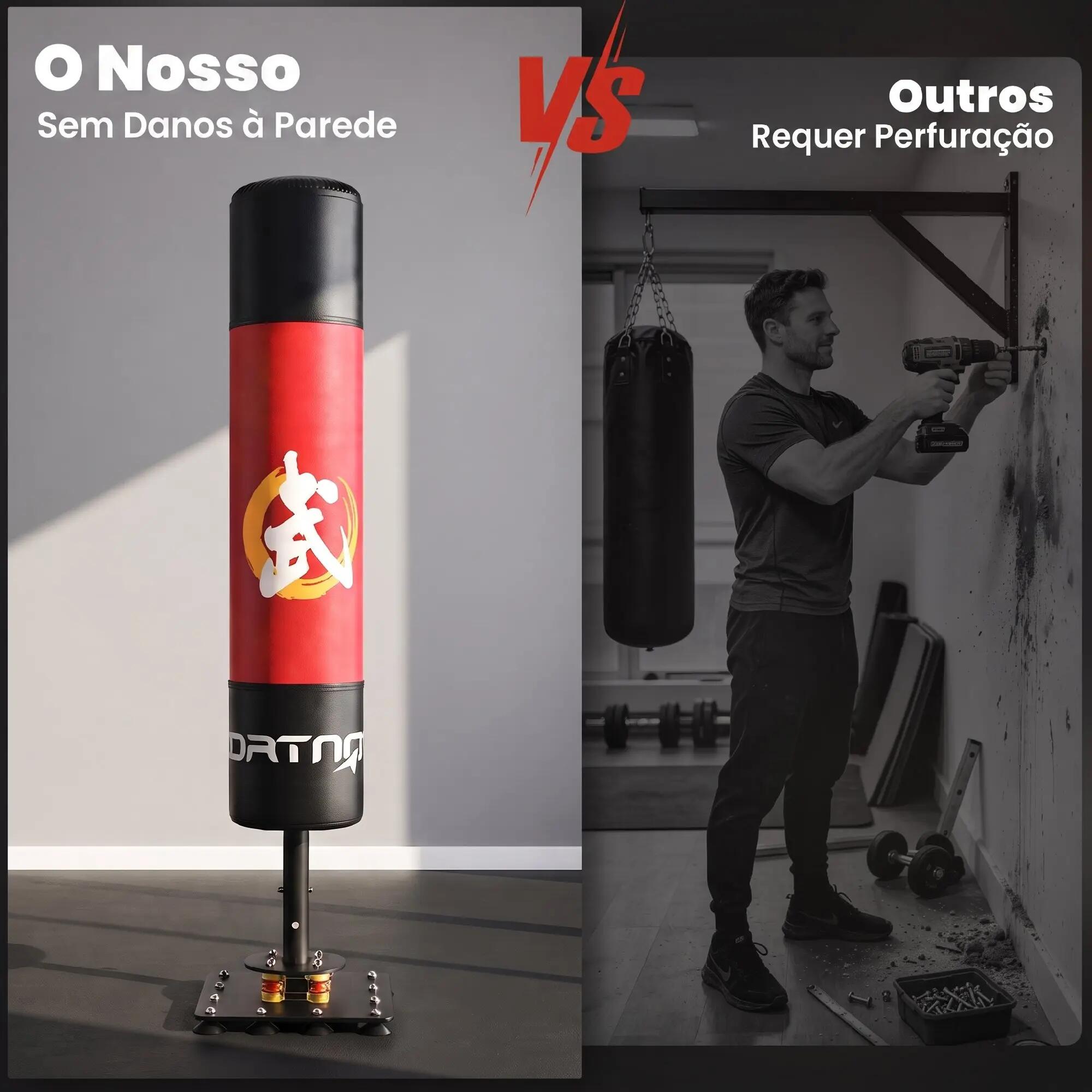 Saco de boxe 36x36x156 cm vermelho e preto SPORTNOW 7/9