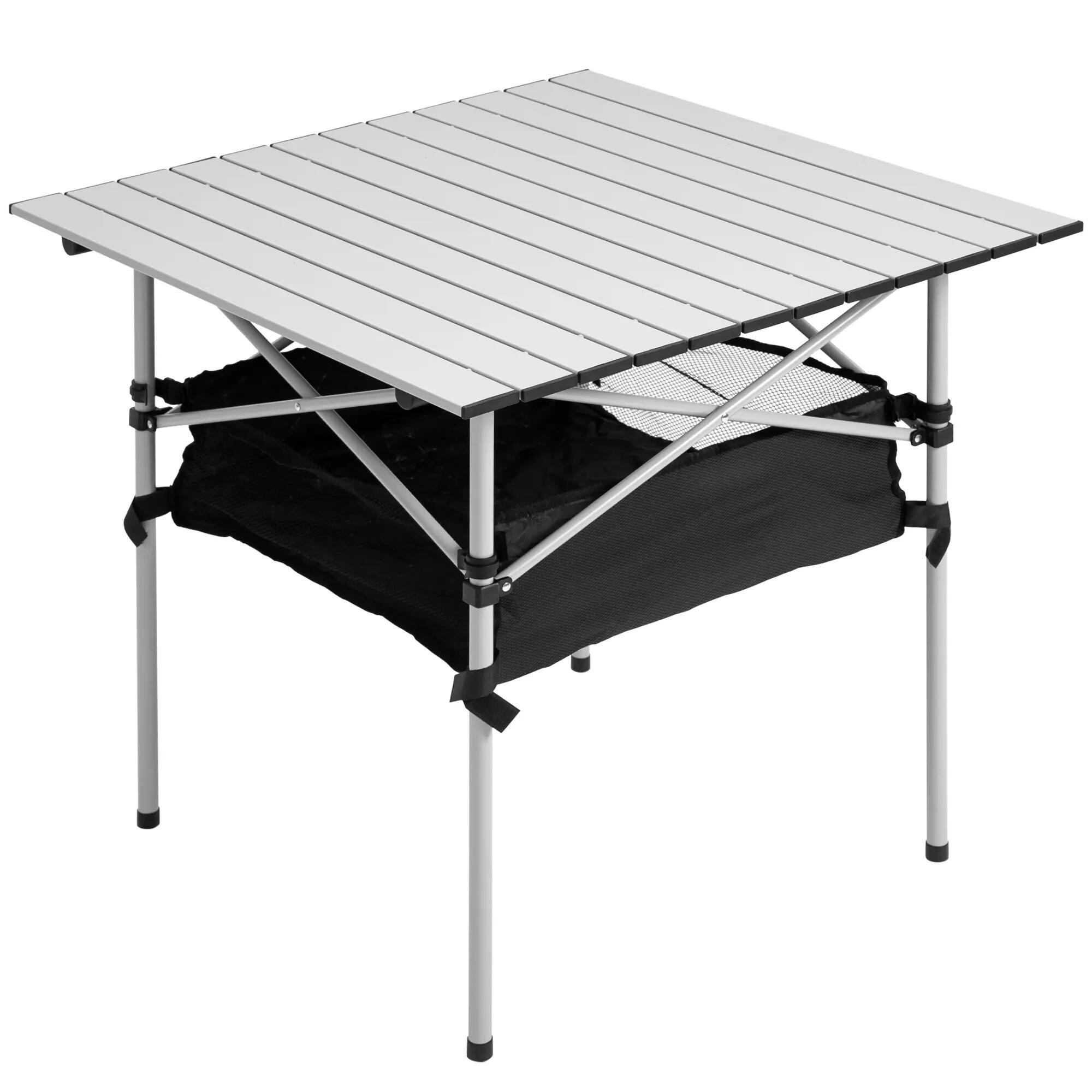 Table pliante - Camping - Unisexe - Légère, avec filet de rangement - Argent 2/6