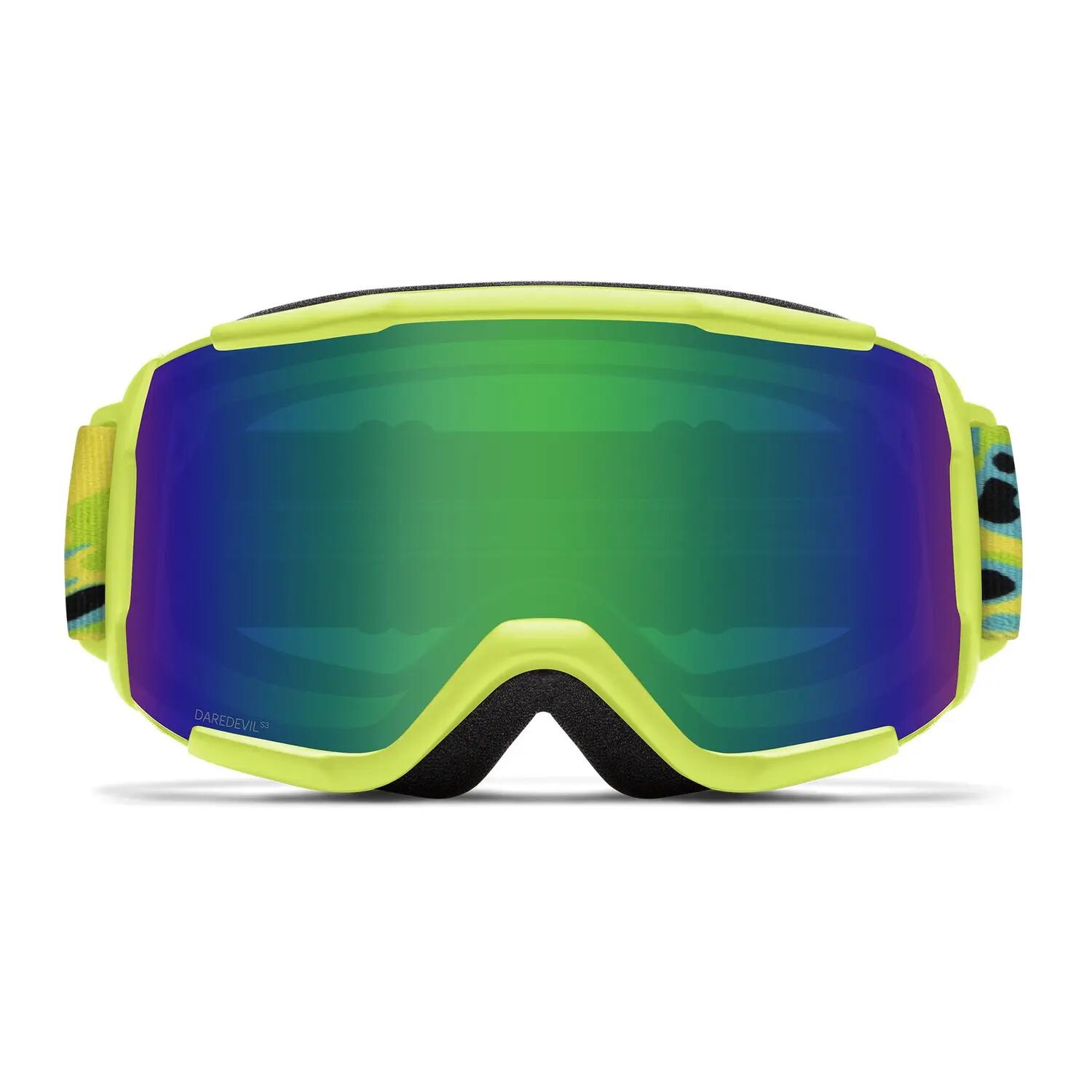 Skibril Daredevil Electric Lime Slime Green Solx Mirror Antifog Cat 3 Jongens 3/4