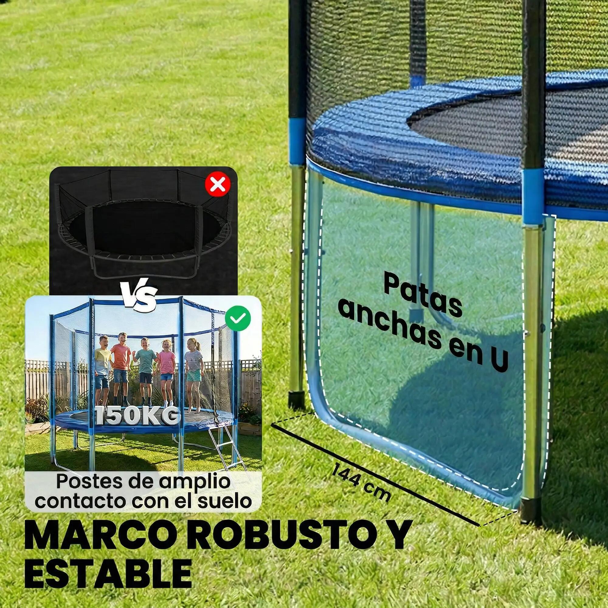 Trampoline d'extérieur Ø366 cm pour enfants avec filet de sécurité, échelle et c 6/9