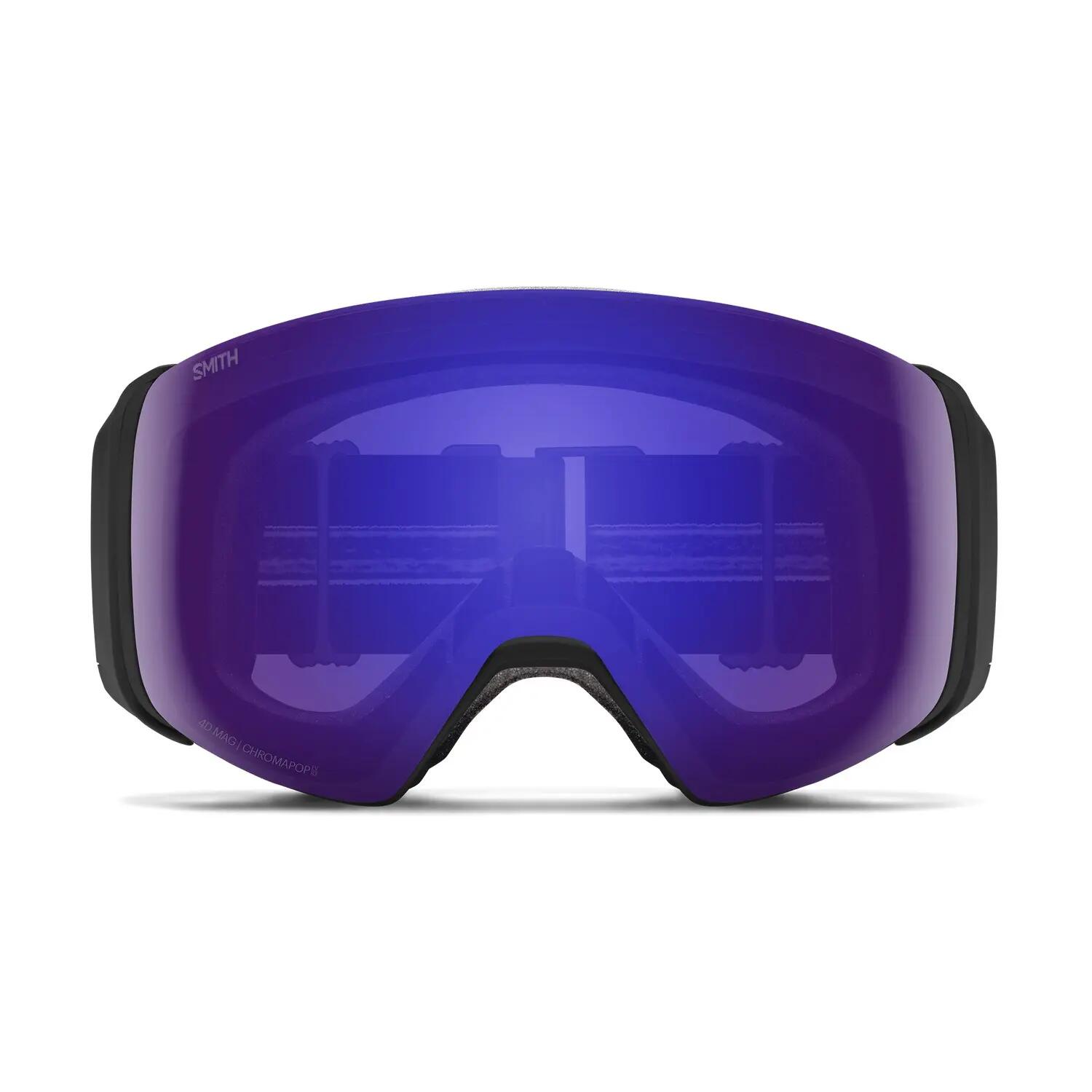 Men's 4D Mag Ski Goggles Black Chromapop Everyday Violet Mirror Cat 2 + Cat 1 2/4