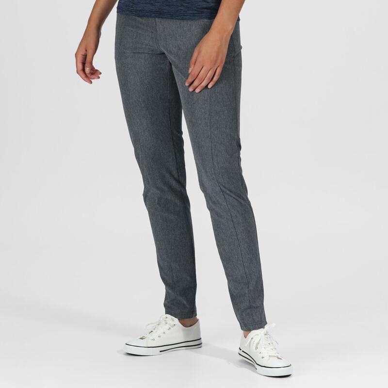 Pantalon de randonnée Regatta Pentre Stretch pour femme, gris foncé