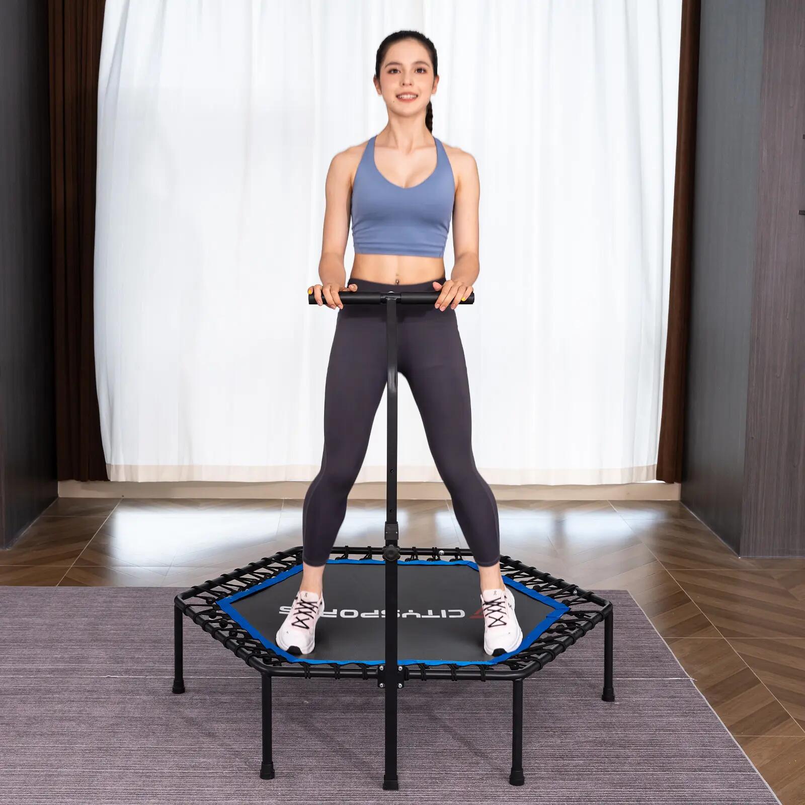 Składana trampolina fitness z regulowanym uchwytem 7/8