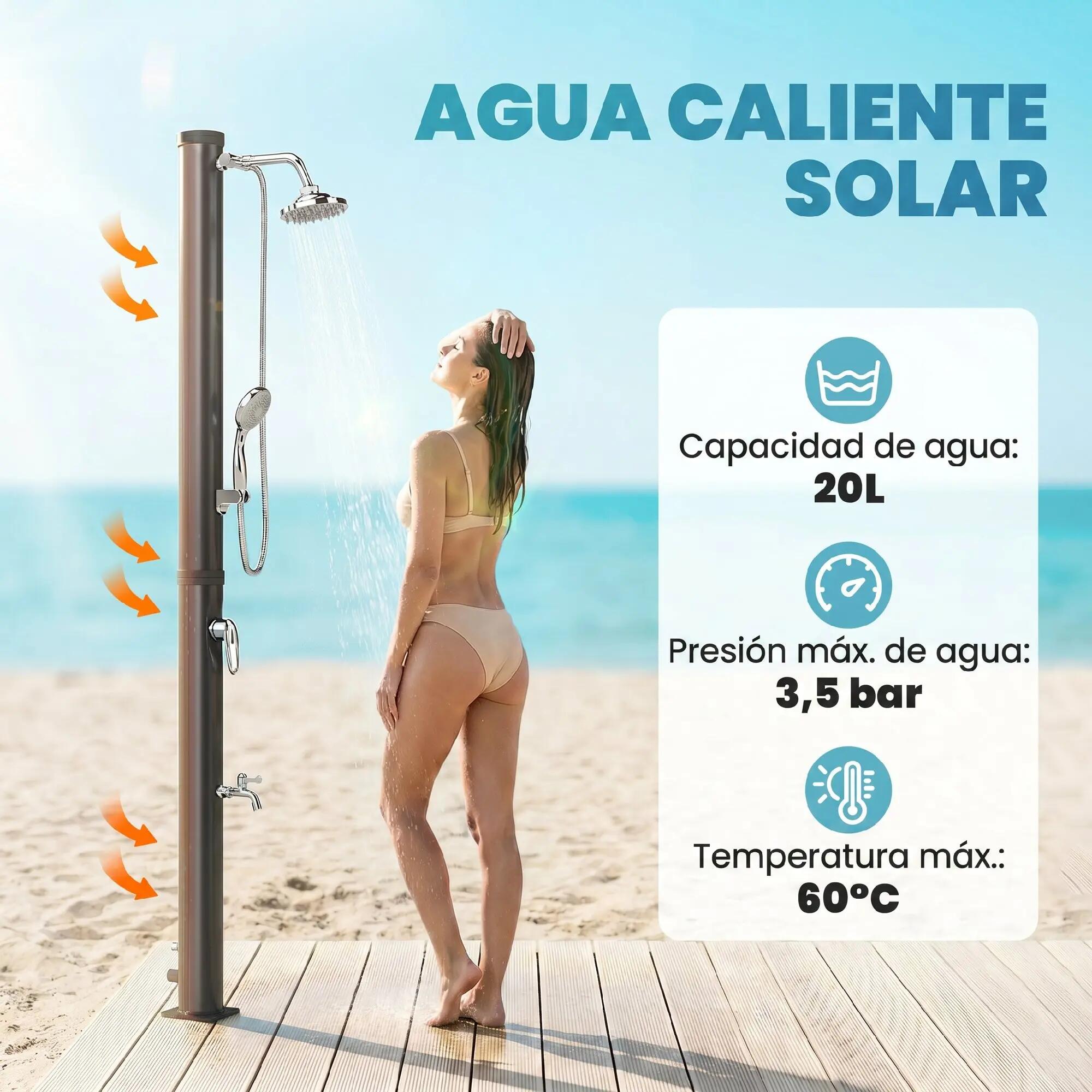 Douche solaire - jardin - Extérieur - 3 fonctions - Noir 6/6